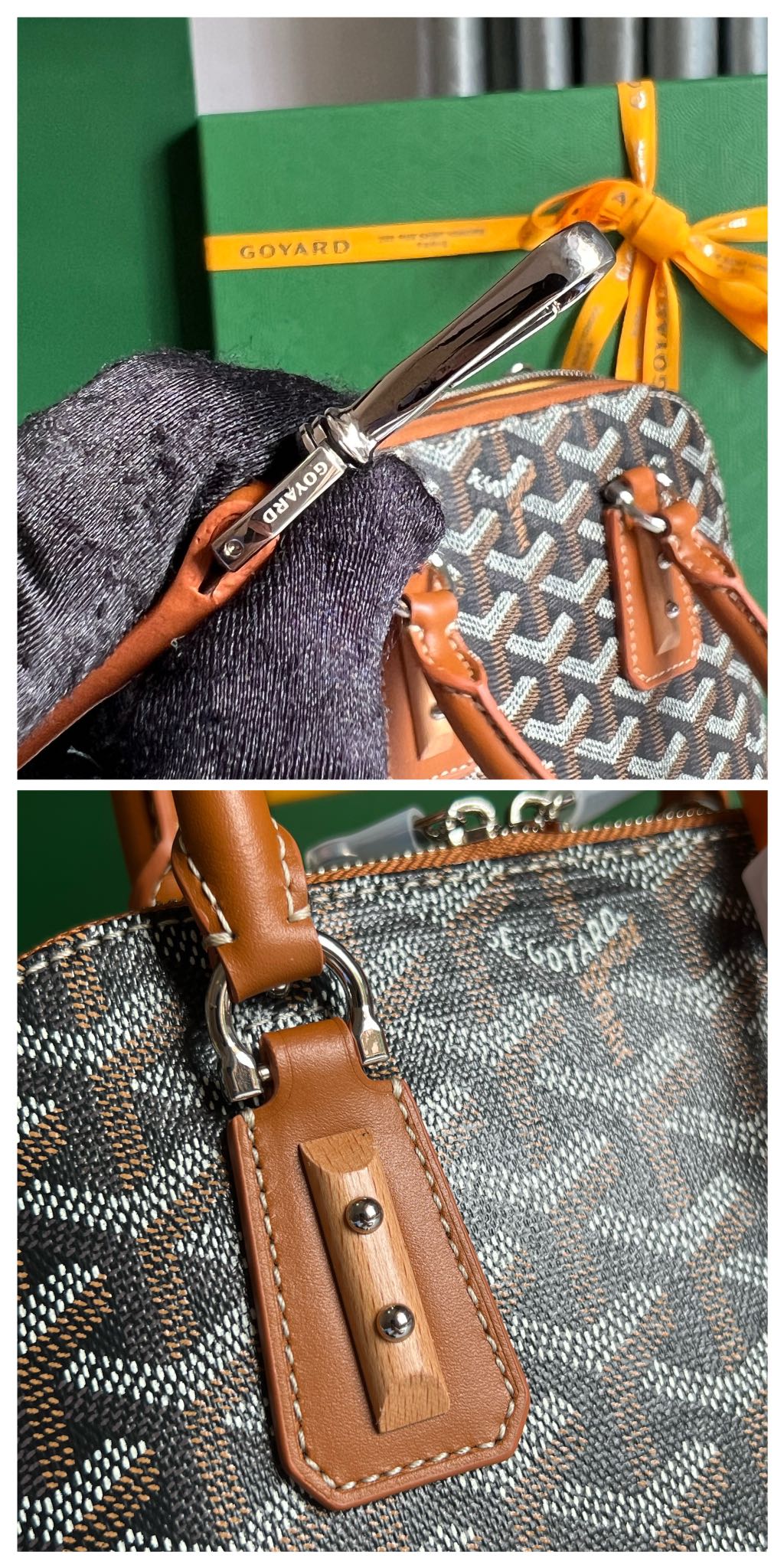 P1560 Bolso Goyard Vendôme Marrón Concha ™️Heredando el estilo y la artesanía únicos de la marca: correa de hombro desmontable, detalles de madera incrustada, esquinas de cuero, cremallera grande, forro amarillo y su distintiva forma de concha para una muestra más moderna y sofisticada de suavidad y ligereza femeninas 🉑️Shoulder carry🉑️Hand carry👇🏻👇🏻Tamaño: longitud inferior 23 cm*altura 18,5 cm*anchura inferior 10 cm