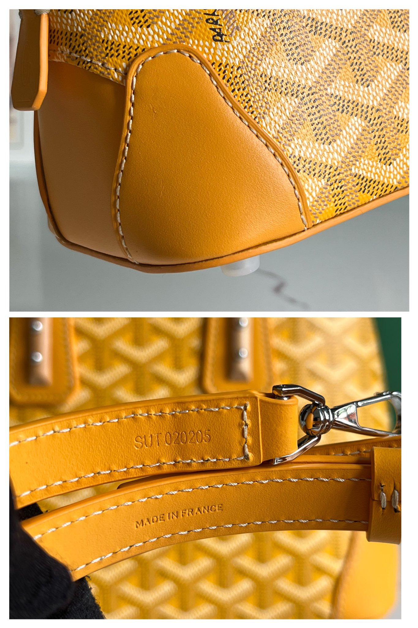 750💝The Goyard Vendôme Yellow Shell Bag ™️ is the result of the brand's unique craftsmanship and know-how: the detachable shoulder strap, the inset wood details, the leather corners, the large zipper, the yellow lining and its distinctive shell shape are more modern and sophisticated, showing the femininity and lightness of a woman's gesture. 🉑️ Shoulder bag 🉑️ hand carry 👇🏻👇🏻11 colors available: black, brown, red, burgundy, yellow, green, grey, white, sky blue and navy blue 🌈Size: bottom length 23cm*height 18.5cm*bottom width 10cm020205-high-fashion factory