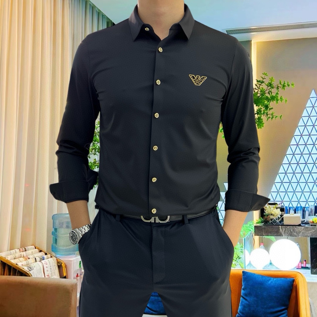 ¡P440 Hermes Hermes 2024 Contador casual camisa de manga larga! ¡El último elemento de la marca de logotipo de diseño de alta resistencia No hay rastro de sastrería Importado 80-cuento de algodón ultra-alta sensación suave y cómoda elasticidad buena suave y delicado no es fácil de pilling! ¡Extremadamente de moda y duradero para ver el acento en el cuerpo es muy guapo Cómodo y muy elegante modelos versátiles! ¡Los hombres de éxito debe tener! Tamaño: M-4XL (178 140 kg L Delgado máximo 200 kg)