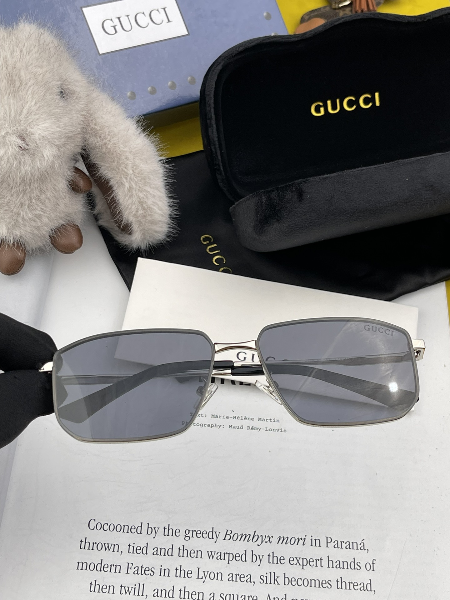 P205GUCCI Lunettes de soleil polarisantes Aviator colorées pour homme ❤️ Matière : nylon HD épaissi lentilles polarisantes HD 🌹 Monture sans monture 💕Yan 👍Modèle : G5227