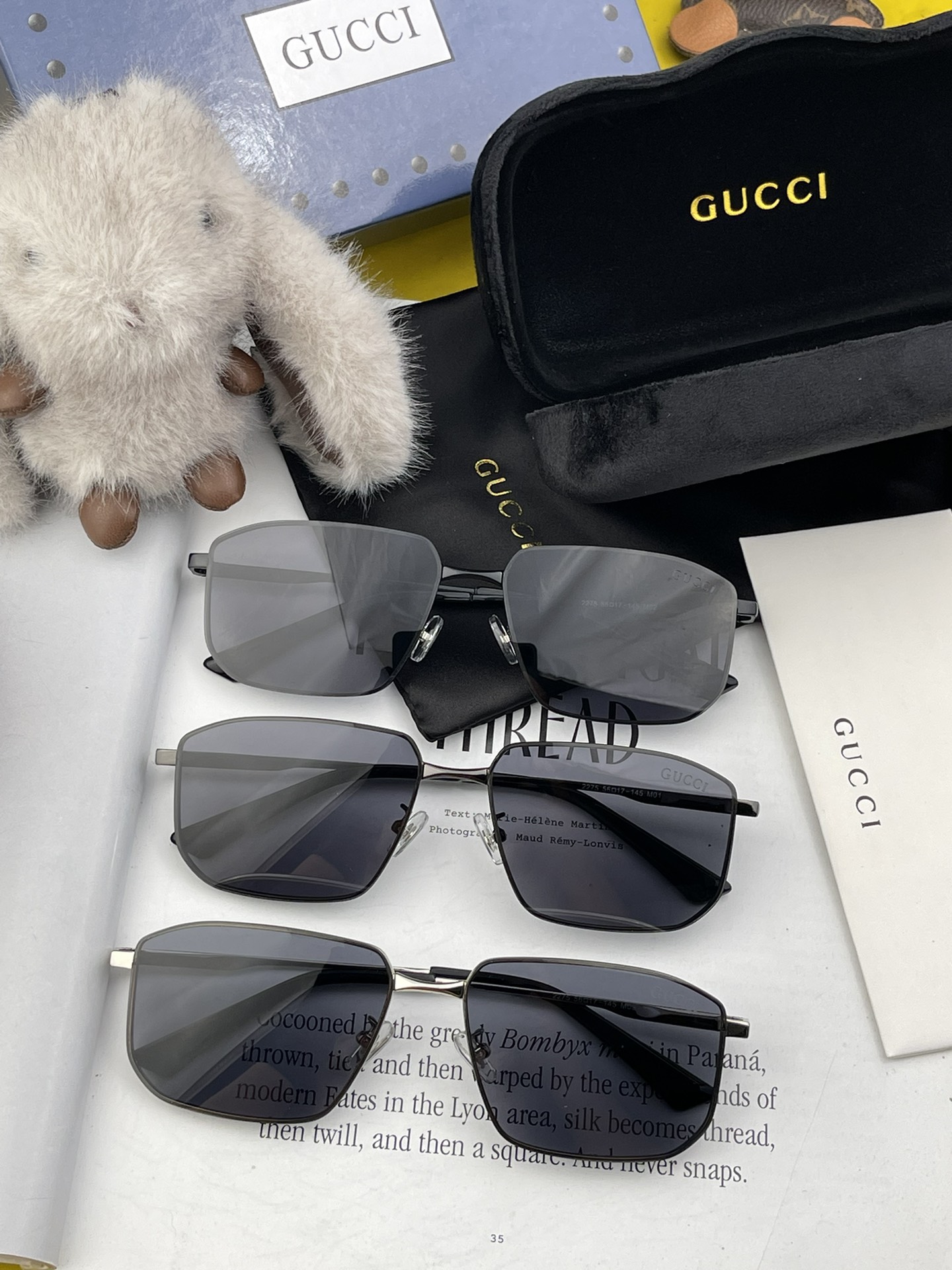 P205GUCCI Lunettes de soleil polarisantes Aviator colorées pour homme ❤️ Matière : nylon HD épaissi lentilles polarisantes HD 🌹 Monture sans monture 💕Yan 👍Modèle : G5227