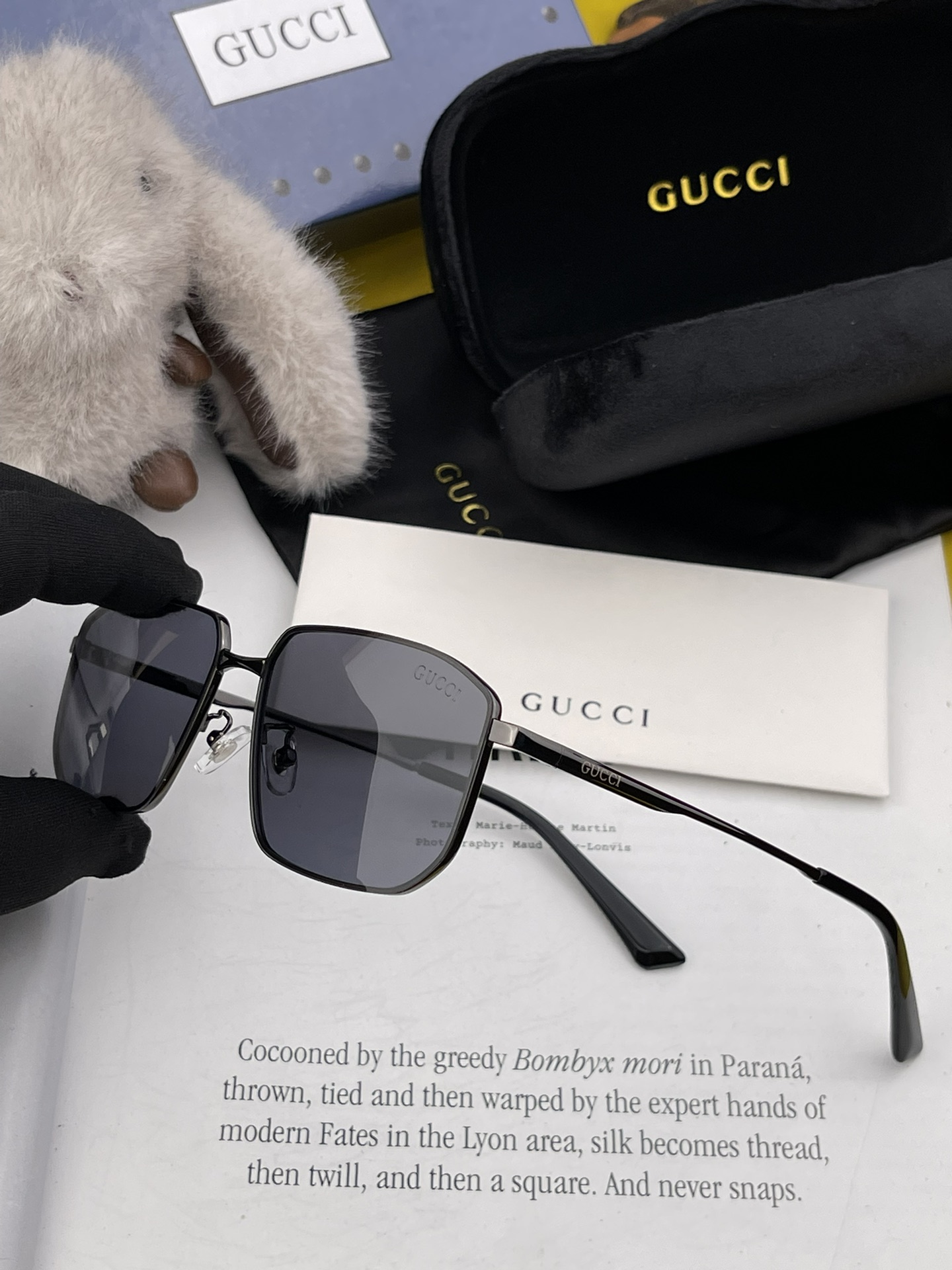 P205GUCCI Lunettes de soleil polarisantes Aviator colorées pour homme ❤️ Matière : nylon HD épaissi lentilles polarisantes HD 🌹 Monture sans monture 💕Yan 👍Modèle : G5227