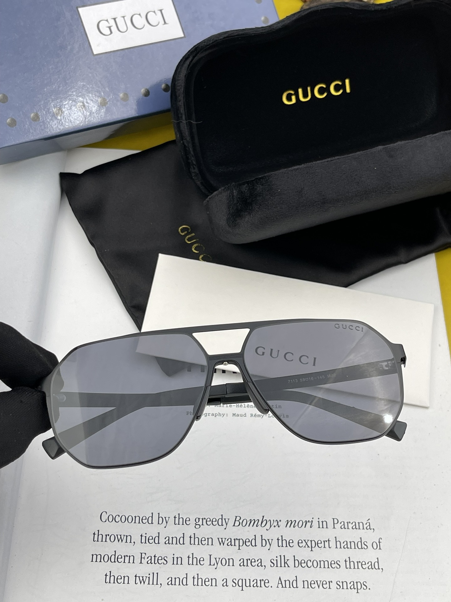 P205 GUCCI Gafas de sol de aviador de colores deslumbrantes para hombre polarizadas ❤️ Material: nylon HD ranura engrosada lentes polarizadas HD 🌹 Montura sin montura 💕Yan 👍Nº de modelo: G3711