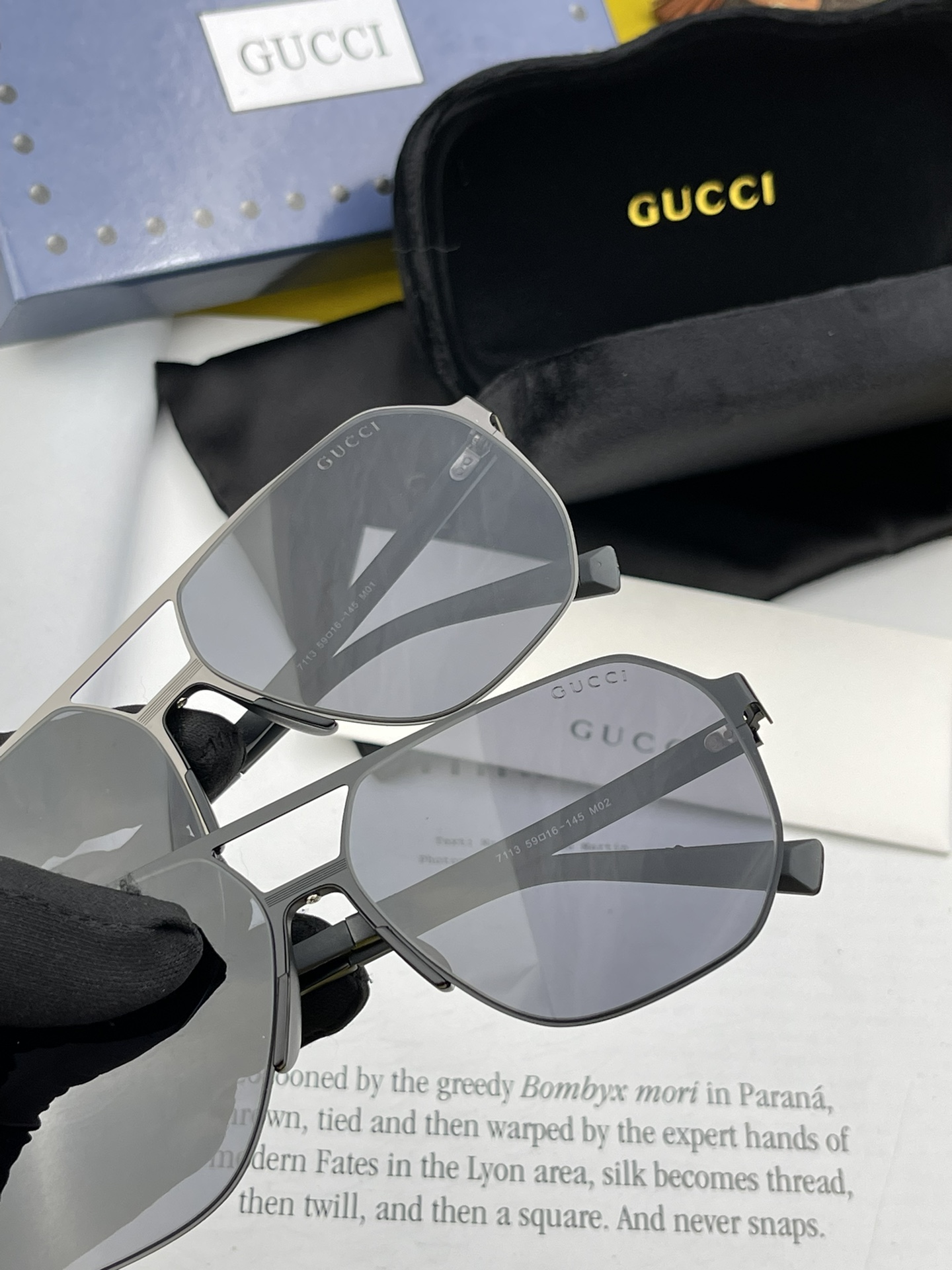 P205 GUCCI Gafas de sol de aviador de colores deslumbrantes para hombre polarizadas ❤️ Material: nylon HD ranura engrosada lentes polarizadas HD 🌹 Montura sin montura 💕Yan 👍Nº de modelo: G3711