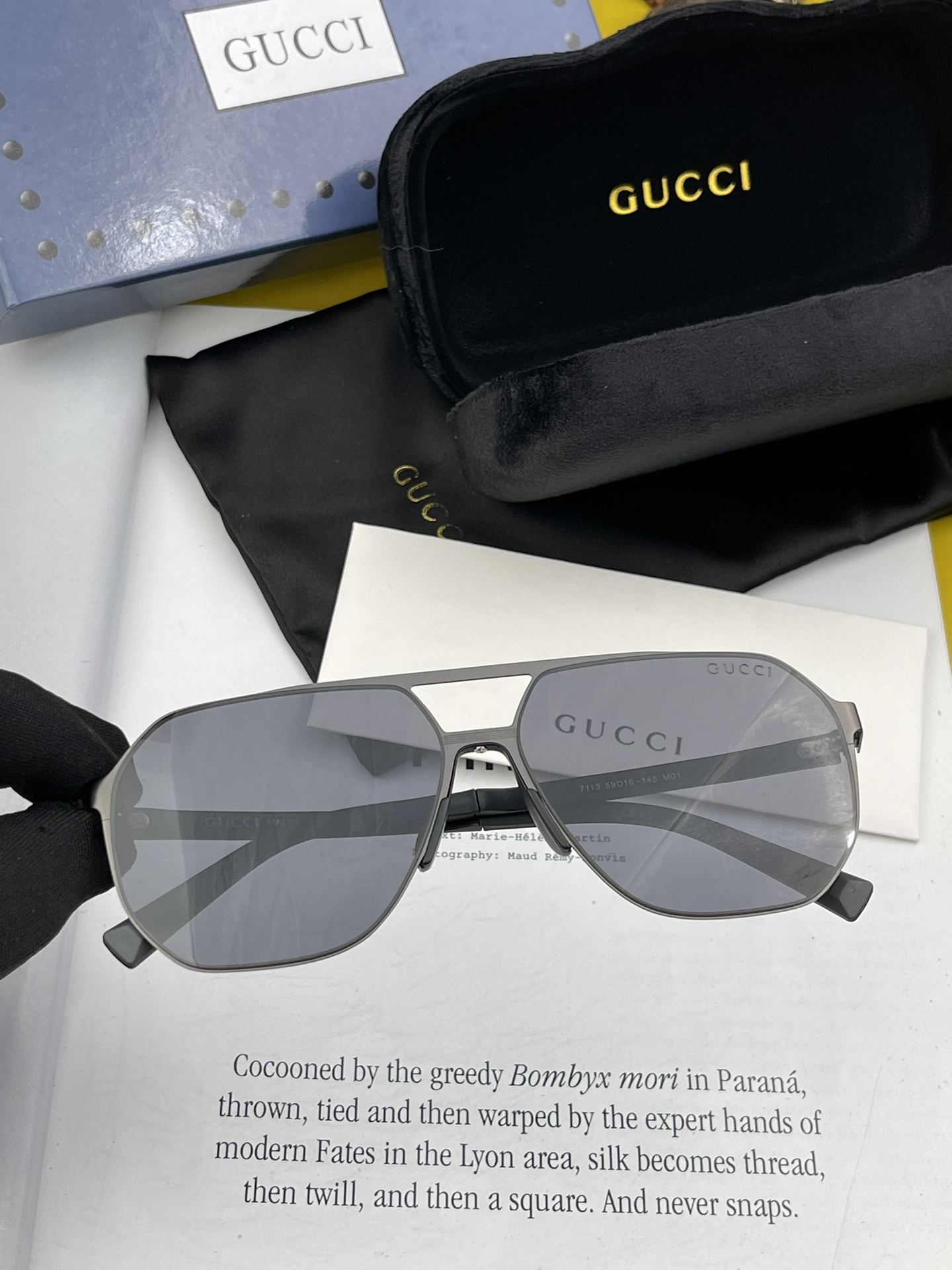 P205 GUCCI Men's Dazzling Colorful Aviator Polarized Sunglasses ❤️ Material: high-definition nylon thickened slot high-definition polarized lenses 🌹 rimless frame 💕Yan 👍Model No.: G3711