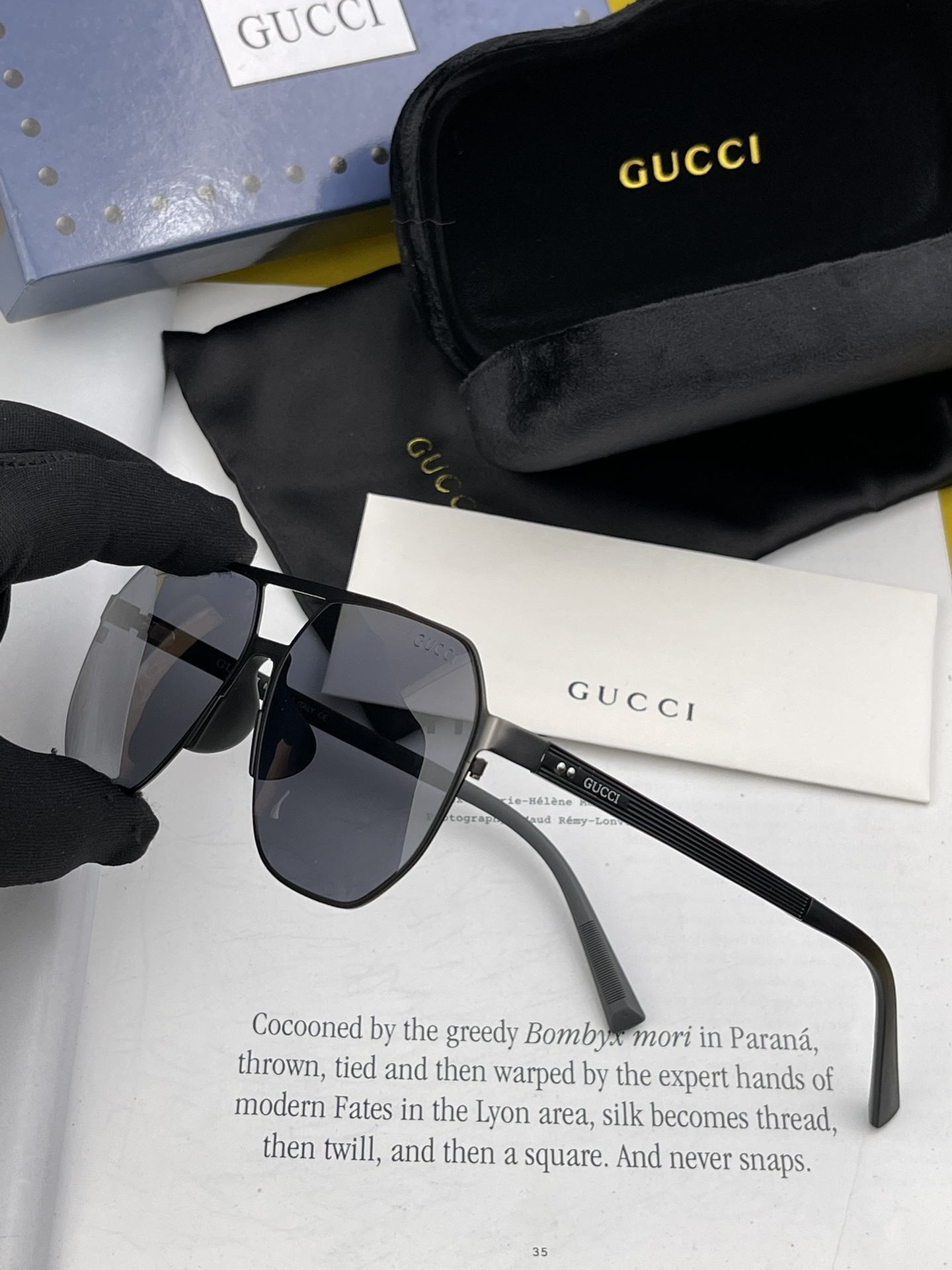 P205 GUCCI Men's Dazzling Colorful Aviator Polarized Sunglasses ❤️ Material: high-definition nylon thickened slot high-definition polarized lenses 🌹 rimless frame 💕Yan 👍Model No.: G3711