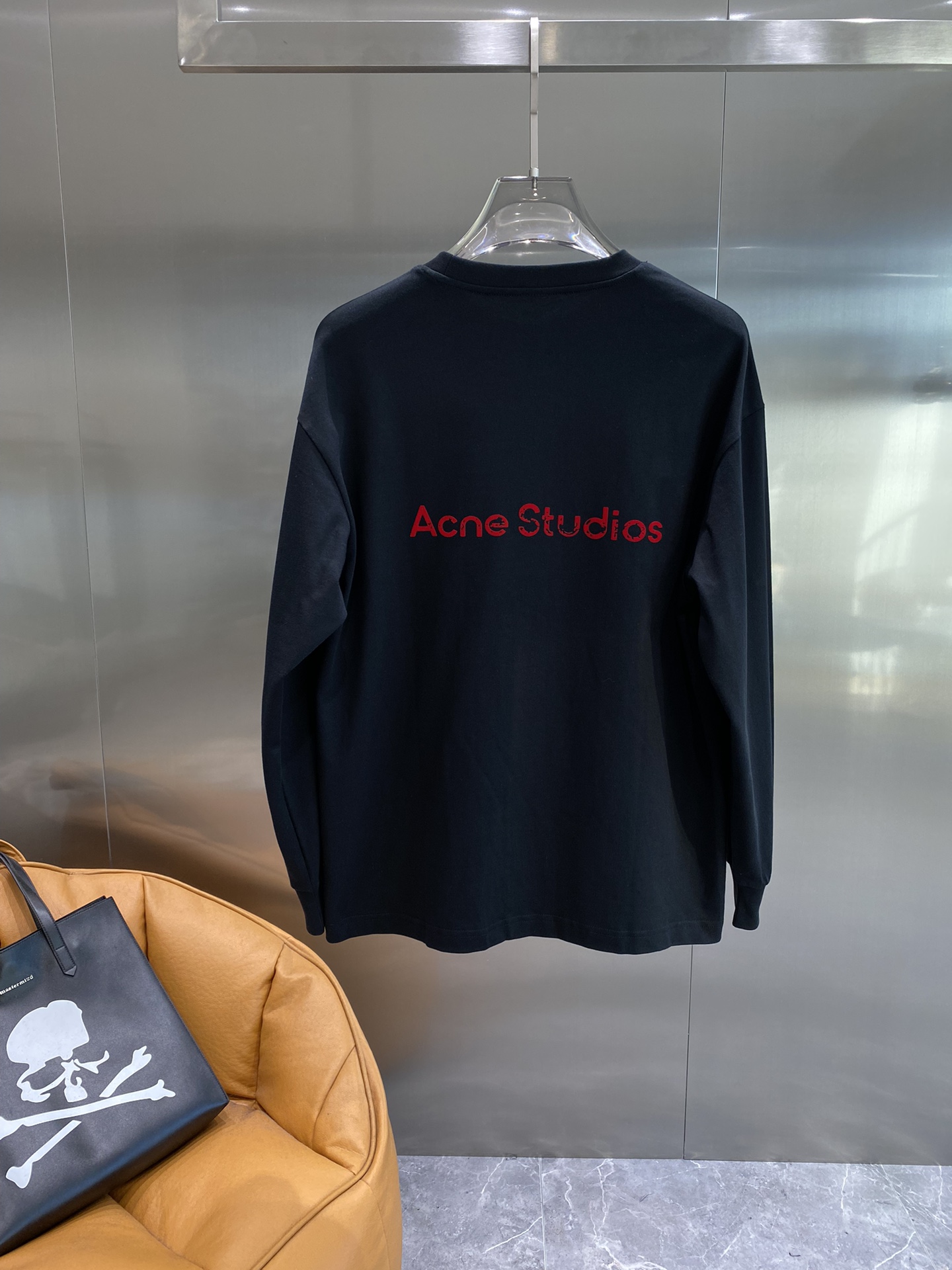 Imagem [7]-acne studio2024 novo top de manga comprida bonito moda impressão letras logotipo simples cem modelos tecido algodão não só firme para manter a tendência da silhueta, mas também confortável de usar fio tecelagem mais delicada jardinagem S-XL🅿️480-sacos de alta moda