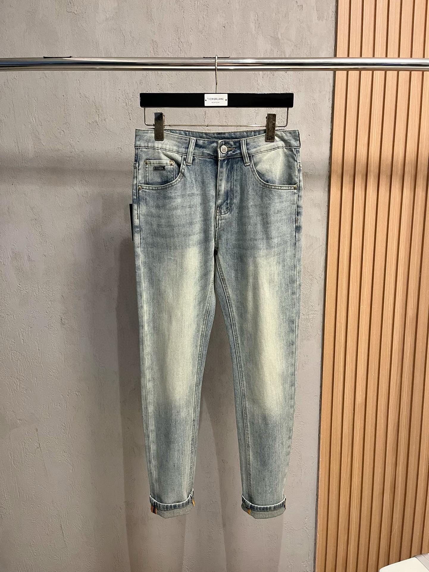 Picture [2]-P500 Zegna Jenia 2024ss fall and winter new fashion trend bias small leg jeans customized full set of hardware brand new brand design craftsmanship fine workmanship details perfect high version of the yardage: 29-38 (no 35.37)-high-fashion bags