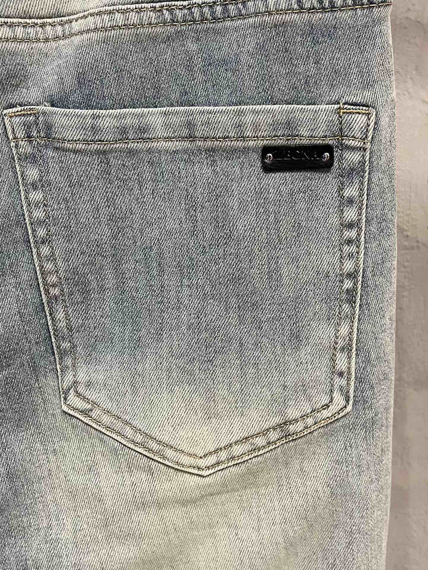 Image [2]-P500 Zegna Jenia 2024ss automne et hiver nouvelle tendance de la mode biais petite jambe jeans personnalisé ensemble complet de matériel marque nouvelle marque conception artisanat fine exécution détails parfait haute version de la yardage : 29-38 (no 35,37)-high imitation usine