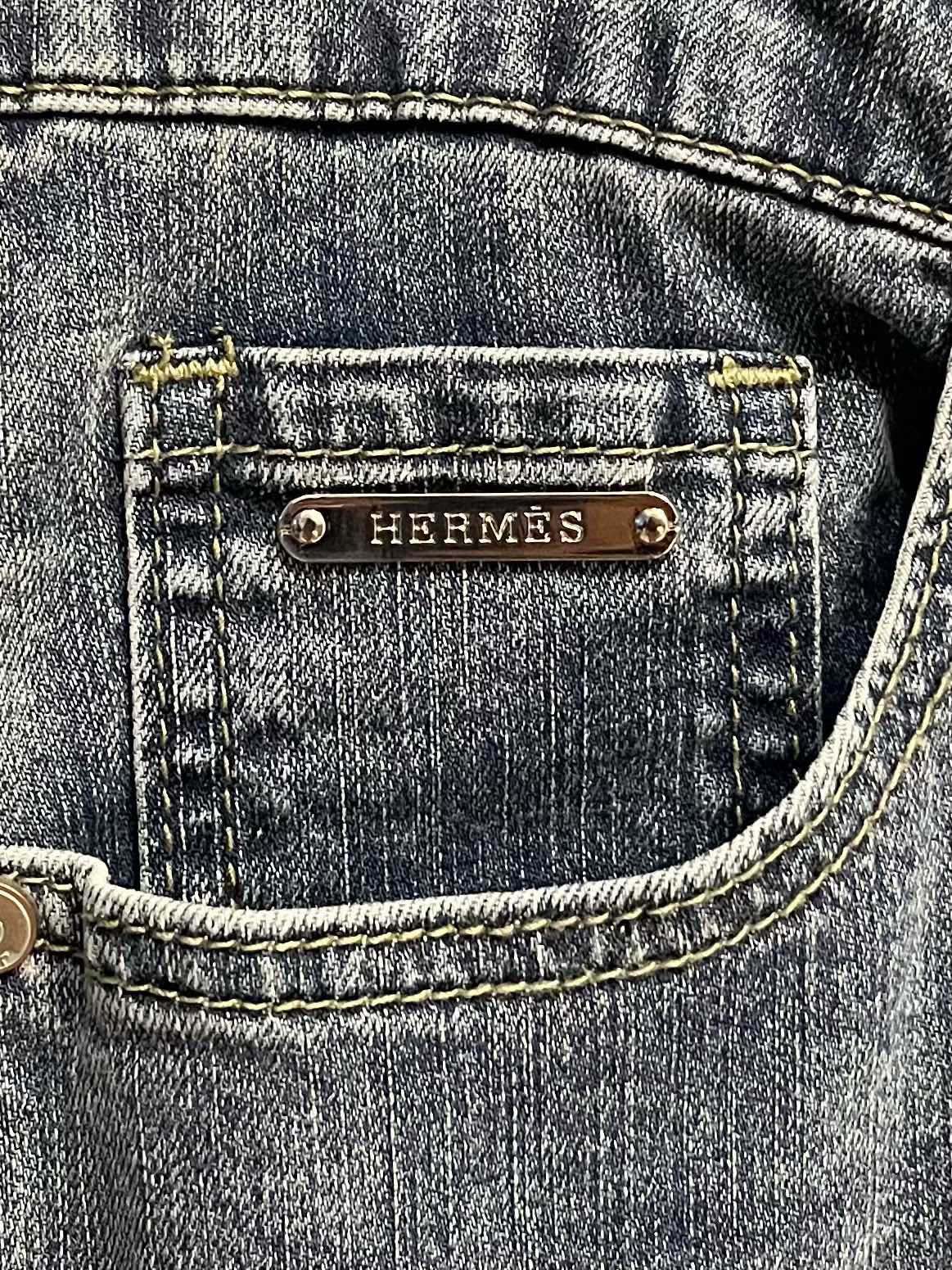 Image [7]-P500 Hermes Hermes 2024ss automne et hiver nouvelle mode tendance biais petite jambe jeans personnalisé ensemble complet de matériel nouvelle marque conception artisanat fine exécution détails parfait haute version de la verge : 29-38 (no 35,37)-sacs haute couture