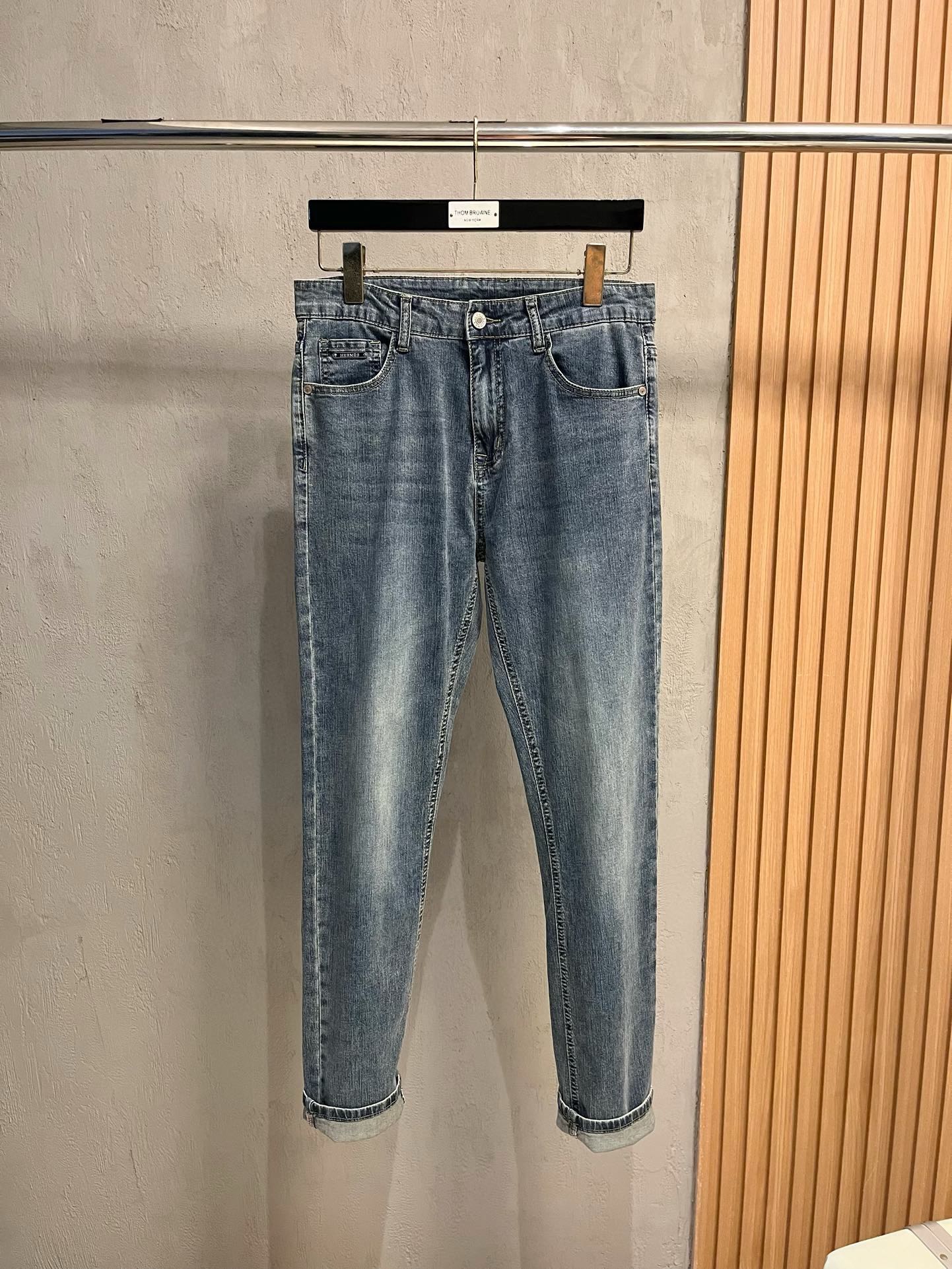 Picture [2]-P500 Hermes Hermes 2024ss fall and winter new fashion trend bias small leg jeans customized full set of hardware brand new brand design craftsmanship fine workmanship details perfect high version of the yardage: 29-38 (no 35.37)-high-fashion bags