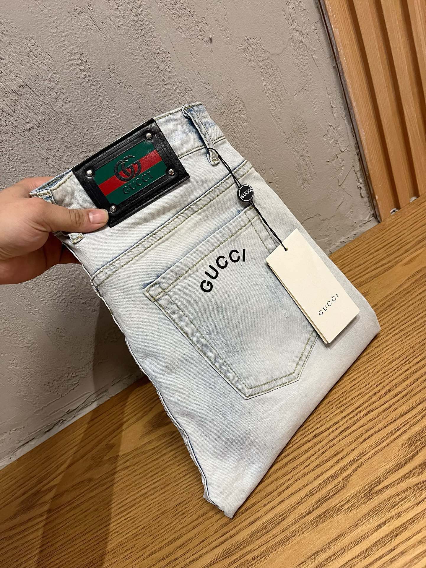 P500 Gucci Gucci 2024ss fall and winter new fashion trend bias small leg jeans customized full set of hardware new brand design process fine workmanship details perfect high version of the yardage: 29-38 (no 35.37)-high imitation factory