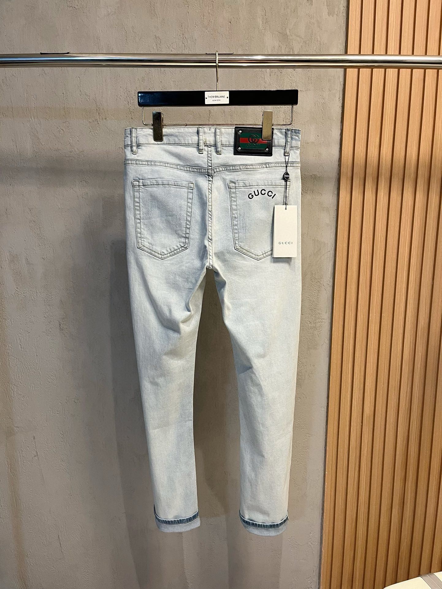 Picture [3]-P500 Gucci Gucci 2024ss fall and winter new fashion trend bias small leg jeans customized full set of hardware brand new brand design craftsmanship fine workmanship details perfect high version of the yardage: 29-38 (no 35.37)-high-fashion bags