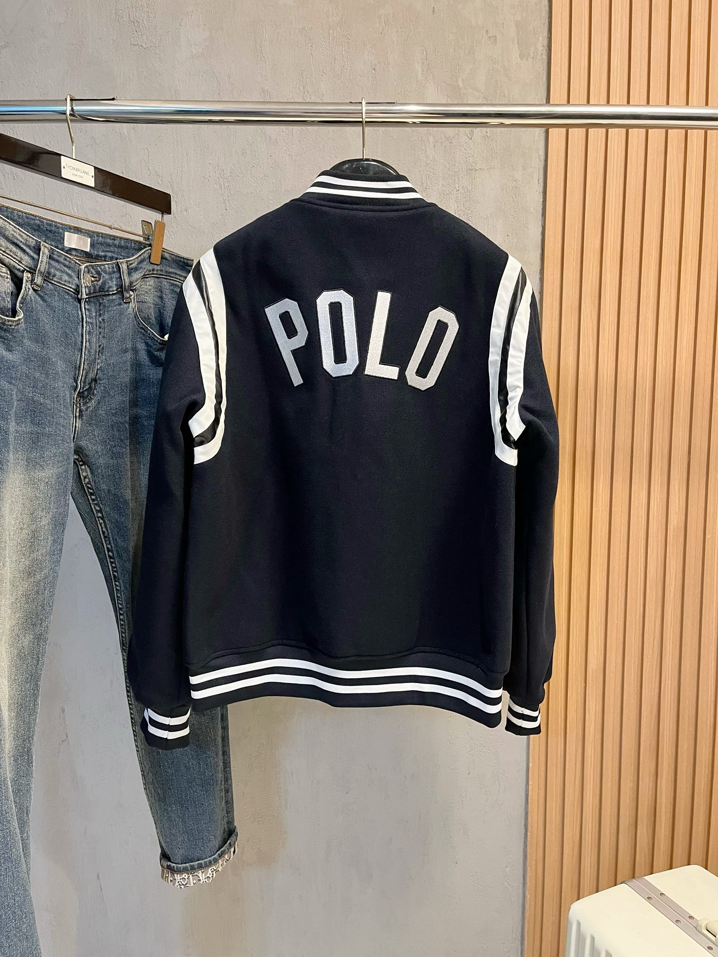 P800 💰 POLO home 🔥28ss fall and winter new tweed jacket baseball jacket original 1:1 custom hardware accessories imported original custom Welcome counter comparison super soft super heavy fabric workmanship bar 👍 version of the perfect Note ⚠ fabrics are super comfortable Exclusive models Special Recommendation Series Size: S - XL