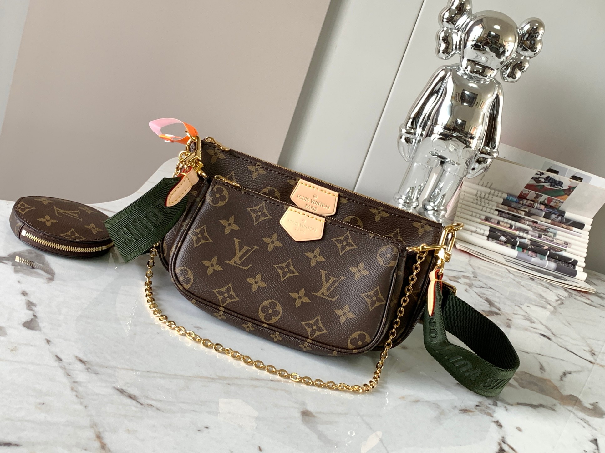 p1460MULTI POCHETTE ACCESSORIES Handbags Model: M44813 Green Material: A grade all-steel hardware imported original fabrics Packaging: a full set of the original duty-free M Boberly suit Size: 24x16x6cm-High-fashion Factory