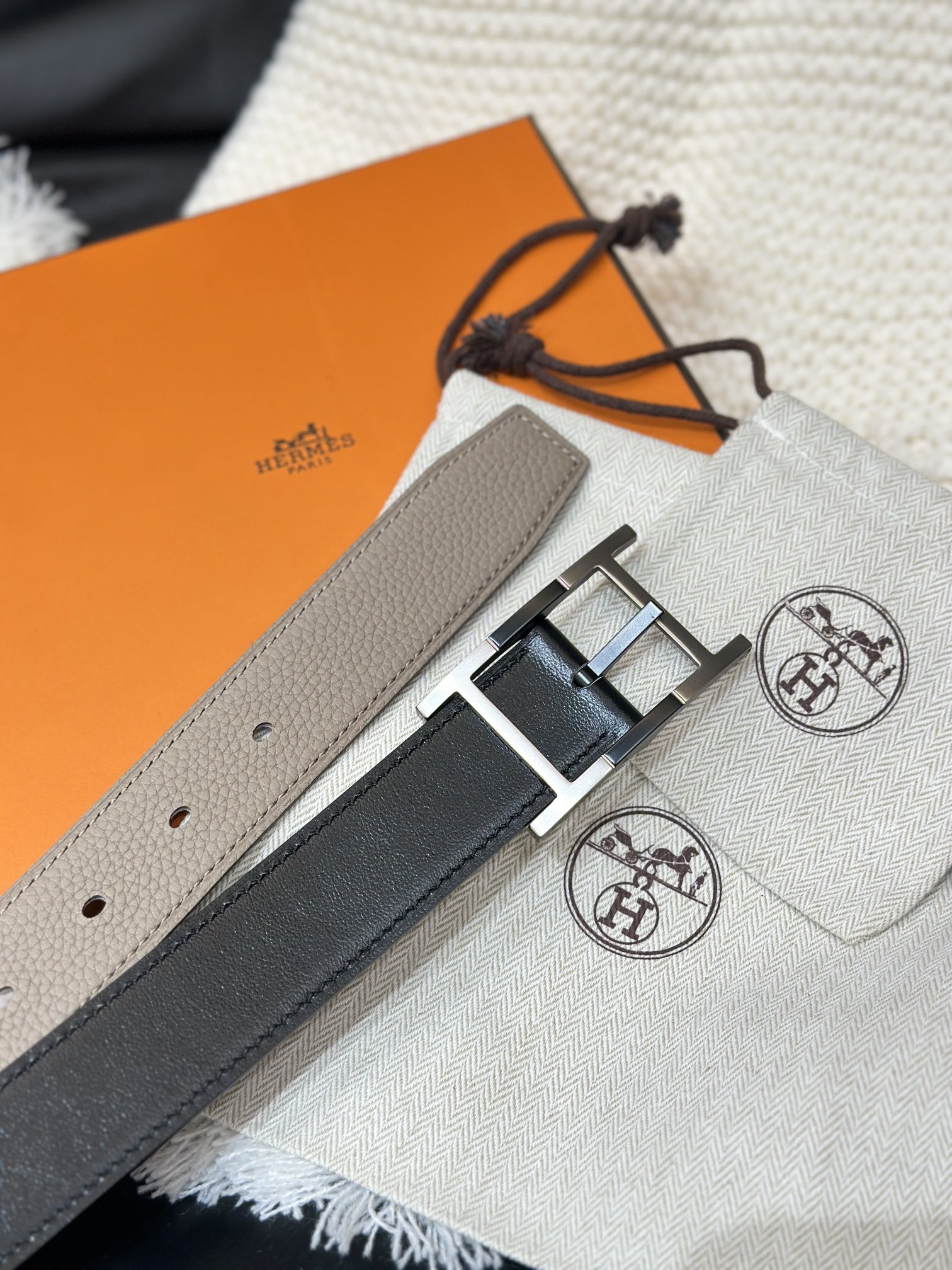 写真[5]-HERMES- NEO TANDEM 32 REVERSIBLE BELT 32MM WIDE リバーシブル インポート オリジナルレザー-ハイフェイクバッグ