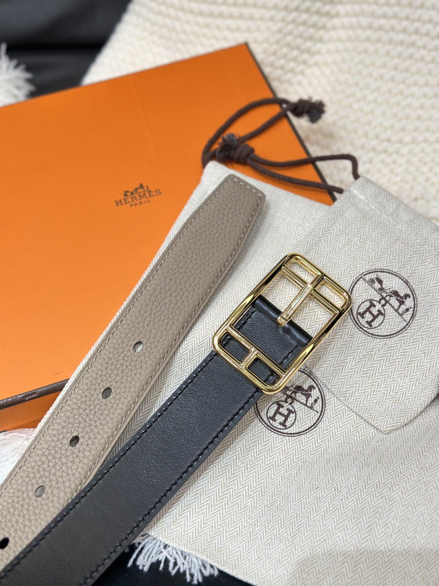 图片[4]-HERMES-CAPE COD 32 REVERSIBLE BELT  32MM寬 雙面進口原廠皮-高仿包包