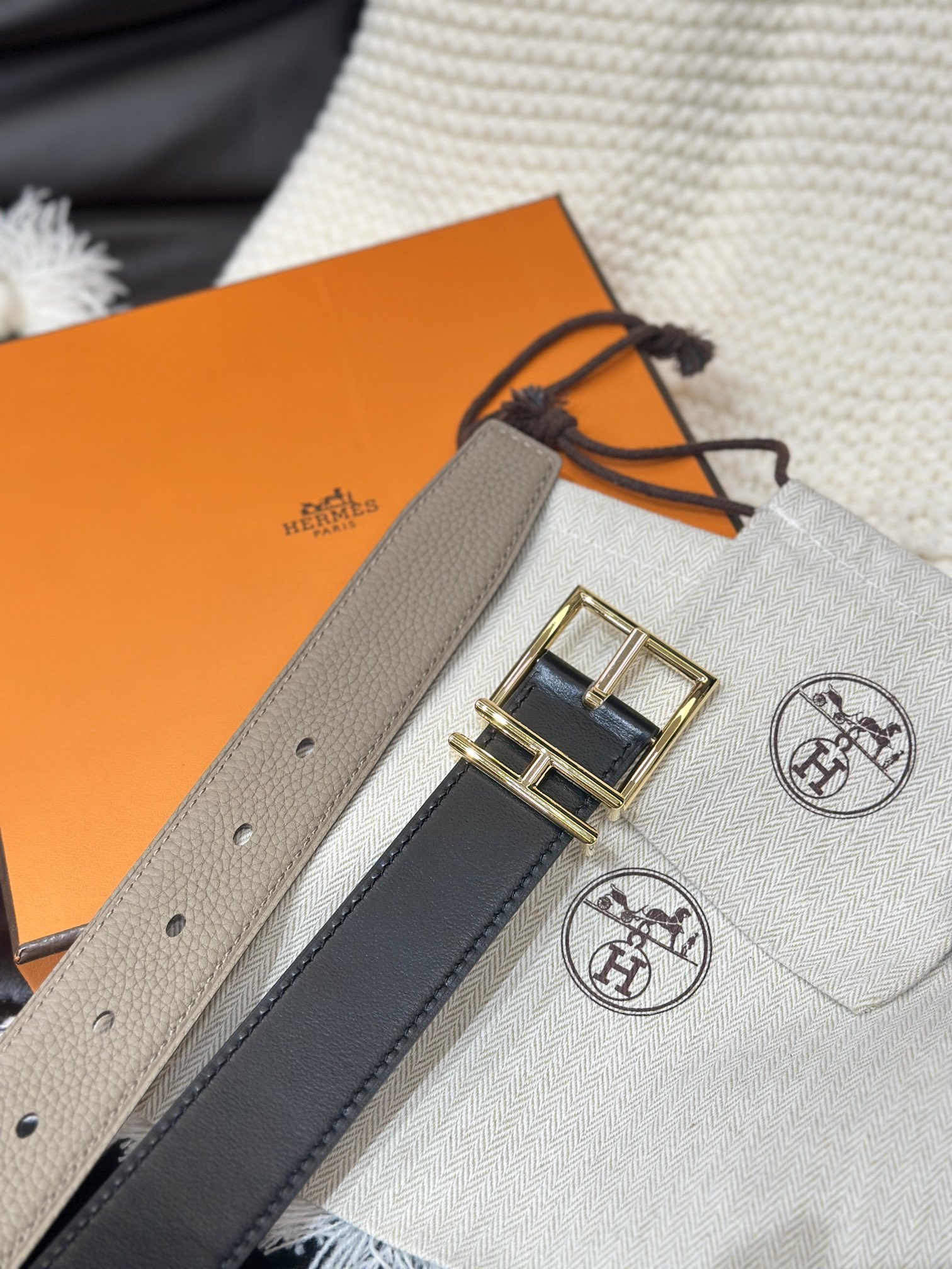 写真[4]-HERMES-NATHAN 32 REVERSIBLE BELT 32MM WIDE リバーシブル インポートオリジナルレザー-ハイフェイクバッグ