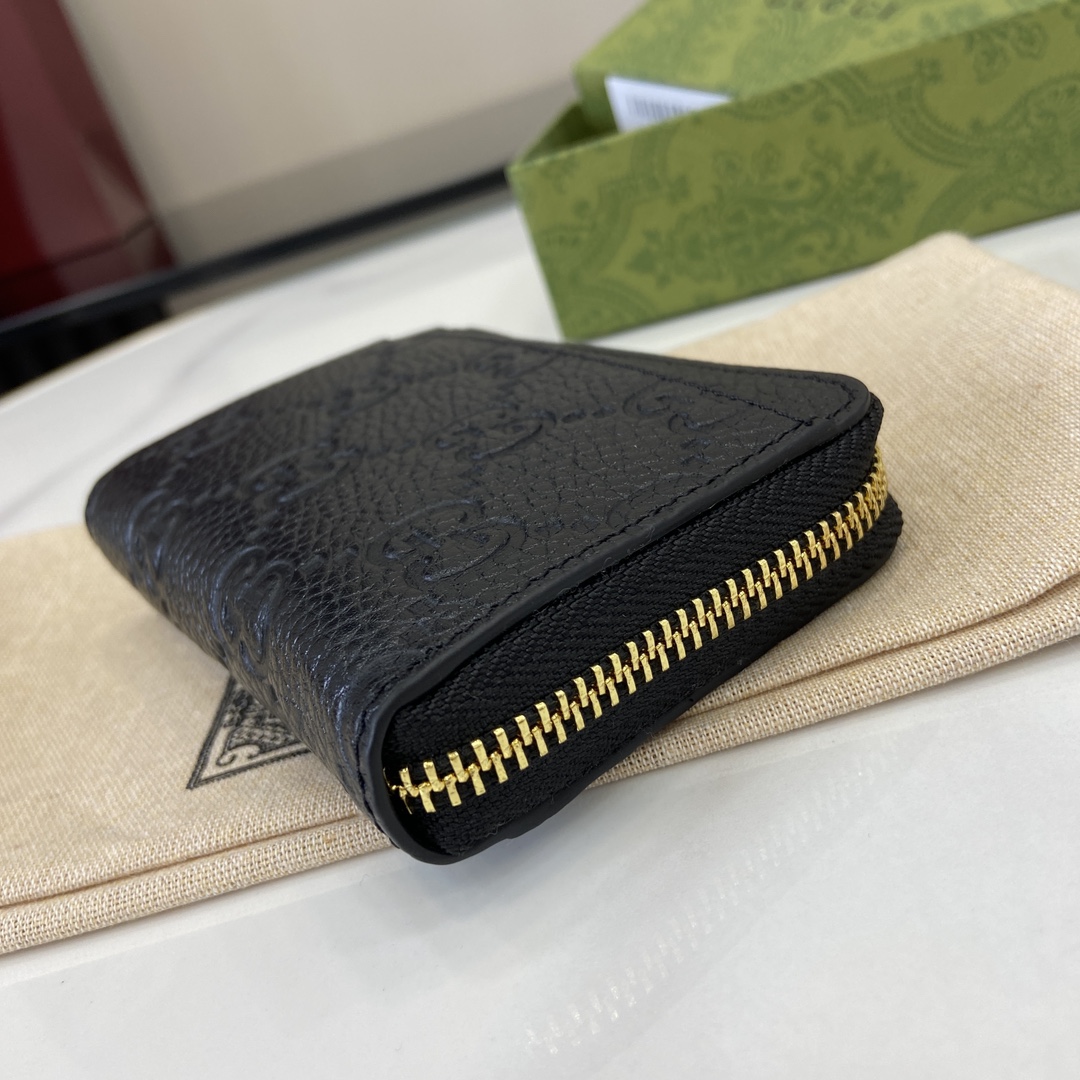 p420🎁🎁GG Emblem Series Super Soft Lick Colour Embossed/Full Leather Case Model : 815936 Size : 13 (L) x 8.5 (W) x 3cm (Thick) Colour : Black Full Leather/Italian Creation-High Fake Factory