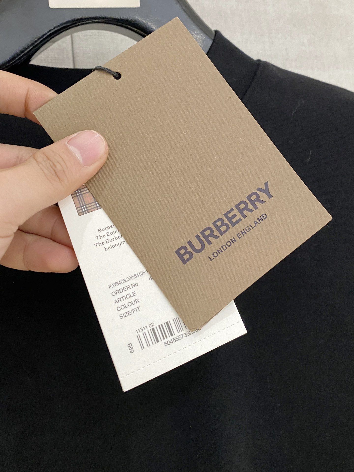 Foto [4]-p480 Burberry última costumbre original importado de doble cara de algodón soluble en agua telas se sientan cómodos tecnología tridimensional moda clásica versátil Color: negro Blanco Tamaño: S-2XL-alta imitación bolsas