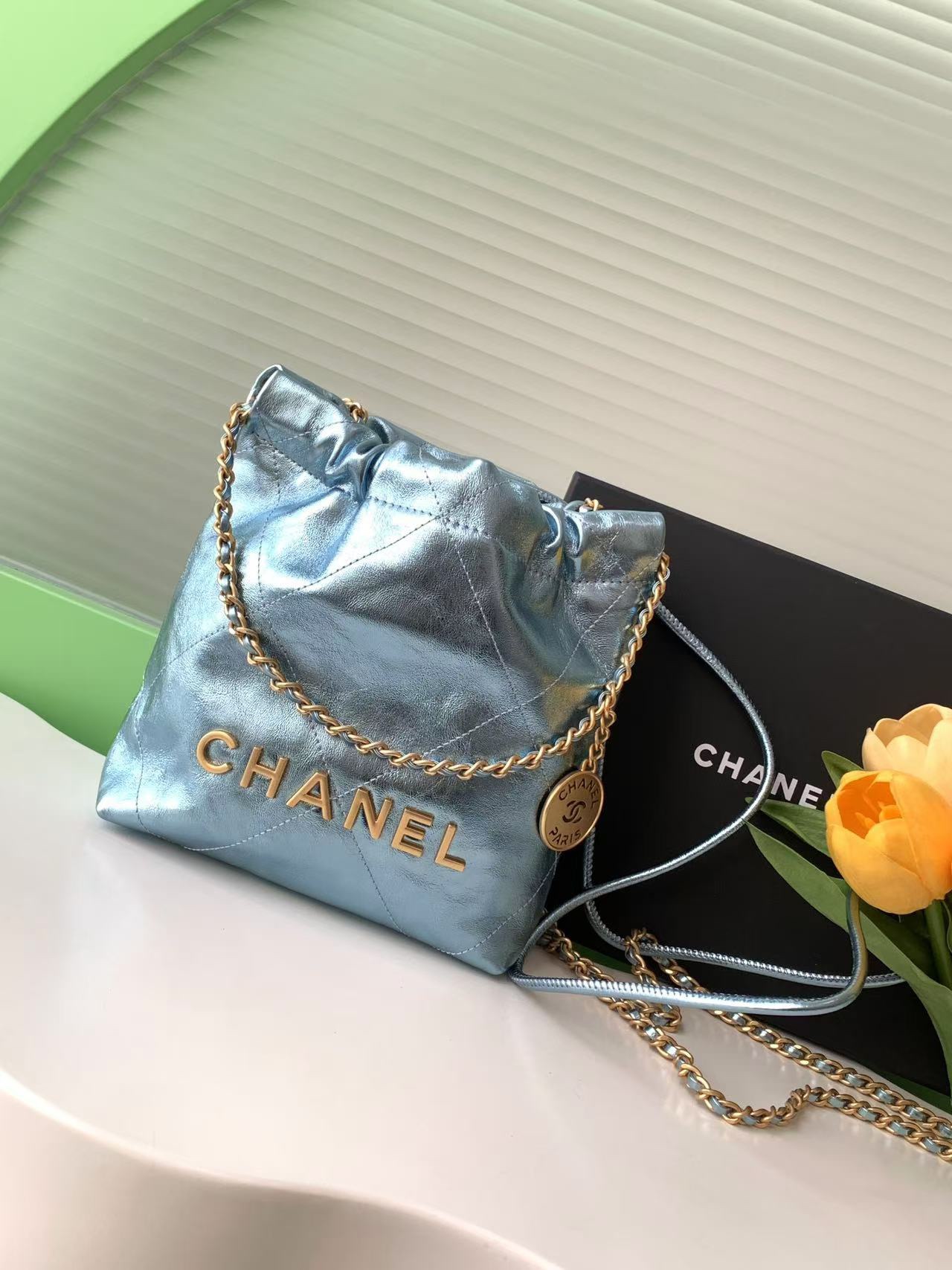 25c principios de la primavera chanel mini bolsa de basura Ilusión de color chanel bolsa de ganso accesorios siempre será hierba de la recién concluida 2023 serie de primavera y verano sobre todo esta temporada el nuevo Minisize22 bolsa clásica versión mini amor amor amor número de modelo AS3980 tamaño 19-20-6cm conjunto completo de embalaje-alta fábrica de imitación