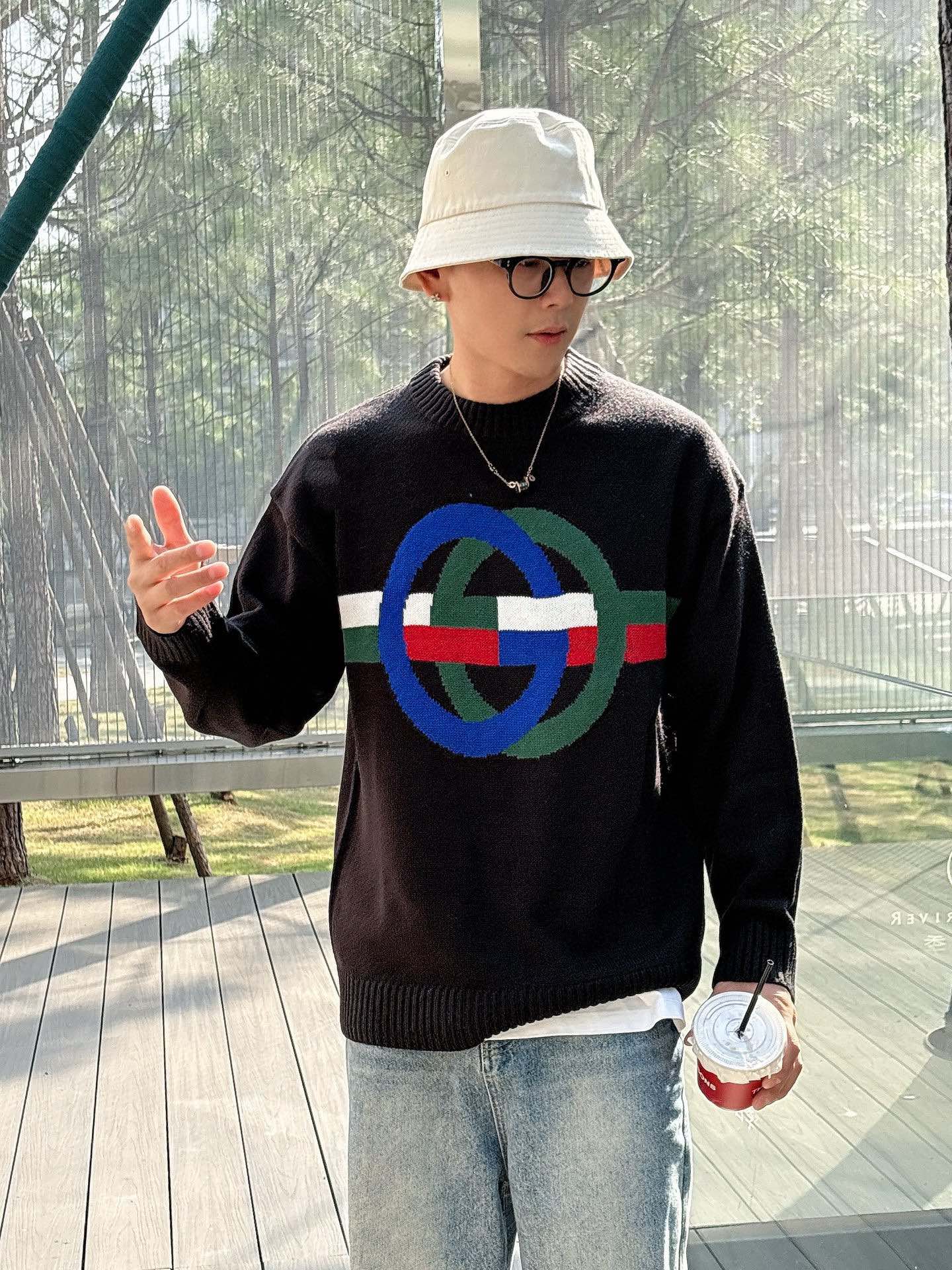 Imagem [1]-P600 Gucci Gucci 2024 outono e inverno mais recente série de camisola de lã de malha jumper série Contador 1:1 reprodução superior qualidade total! Parágrafo espessado hipster must-have produto único! Conhecer os bens do ferro velho pressa para descer Tecido: 100% lã tamanho M ~ 3XL micro versão ampla 178 155 libras desgaste L desgaste máximo 210 libras-alto réplica handbags