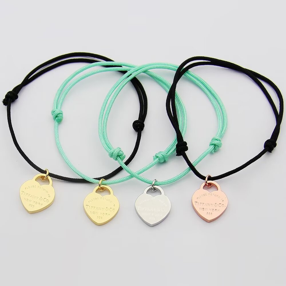 Tiffany Tiffany Bracelet Bracelets Bracelet Love Heart Peach Heart Bracelet Symbolizing the civilization of classic elements Matte gold plating thick gold-High Faux Bags