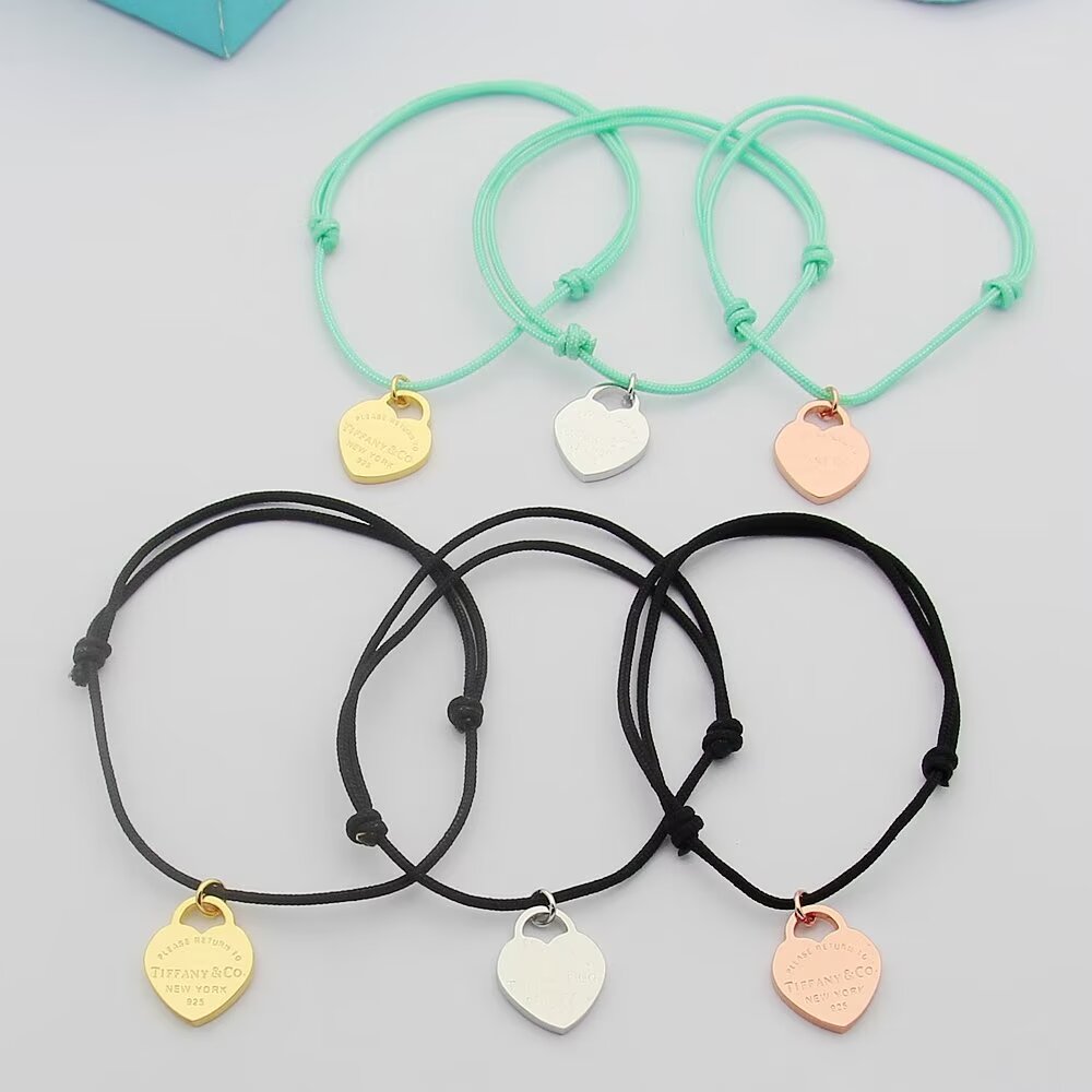 Tiffany Tiffany Bracelet Bracelets Bracelet Love Heart Peach Heart Bracelet Symbolizing the civilization of classic elements Matte gold plating thick gold-High Faux Bags