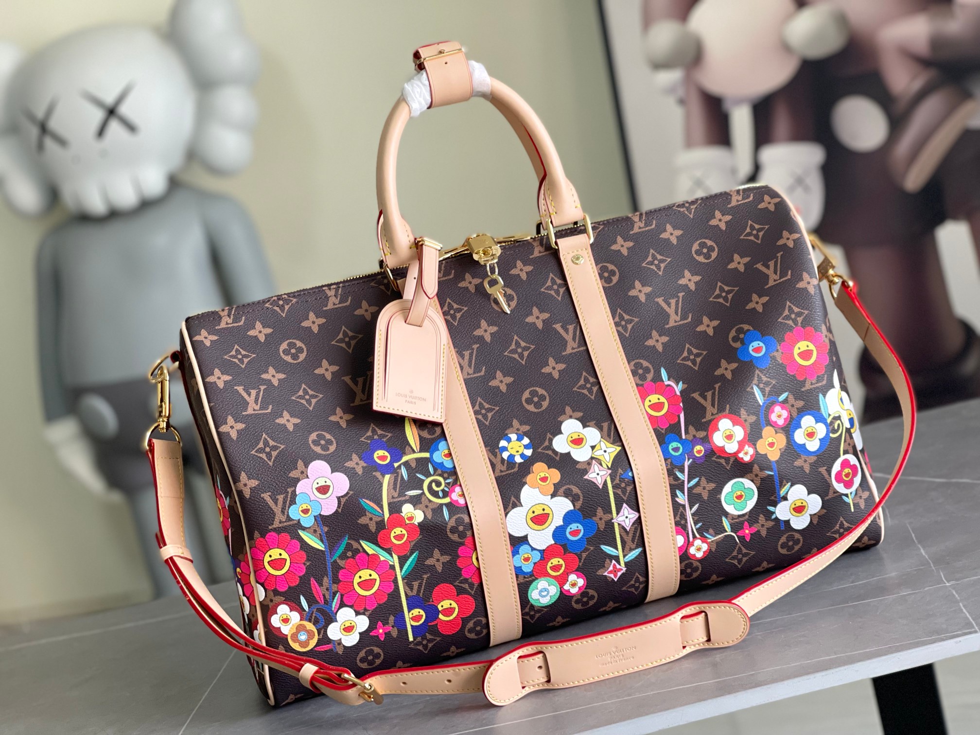 P600 LV M14182 Variable Size Chip LV 2025 Spring/Summer and Takashi Murakami co-branded fashion is a cycle Celebrate the 20th anniversary of the co-branding Size : 45.0X27.0X20.0cm-High-fashion bags