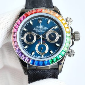 Rolex ROLEX Black X43 Daytona 316L stainless steel case Size 43mm Mineral coated glass wear-resistant Superluminova Japanese multifunction chronograph quartz movement 🎮 Canvas strap Original buckle Love the Rolex Daytona can't get enough of the one-and-done! 🎮S1 Exquisite Recommended Men's Multifunction Quartz Watch