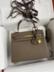 Hermes  Kelly 25cm Epsom皮 大象灰🐘 金扣-高仿包包