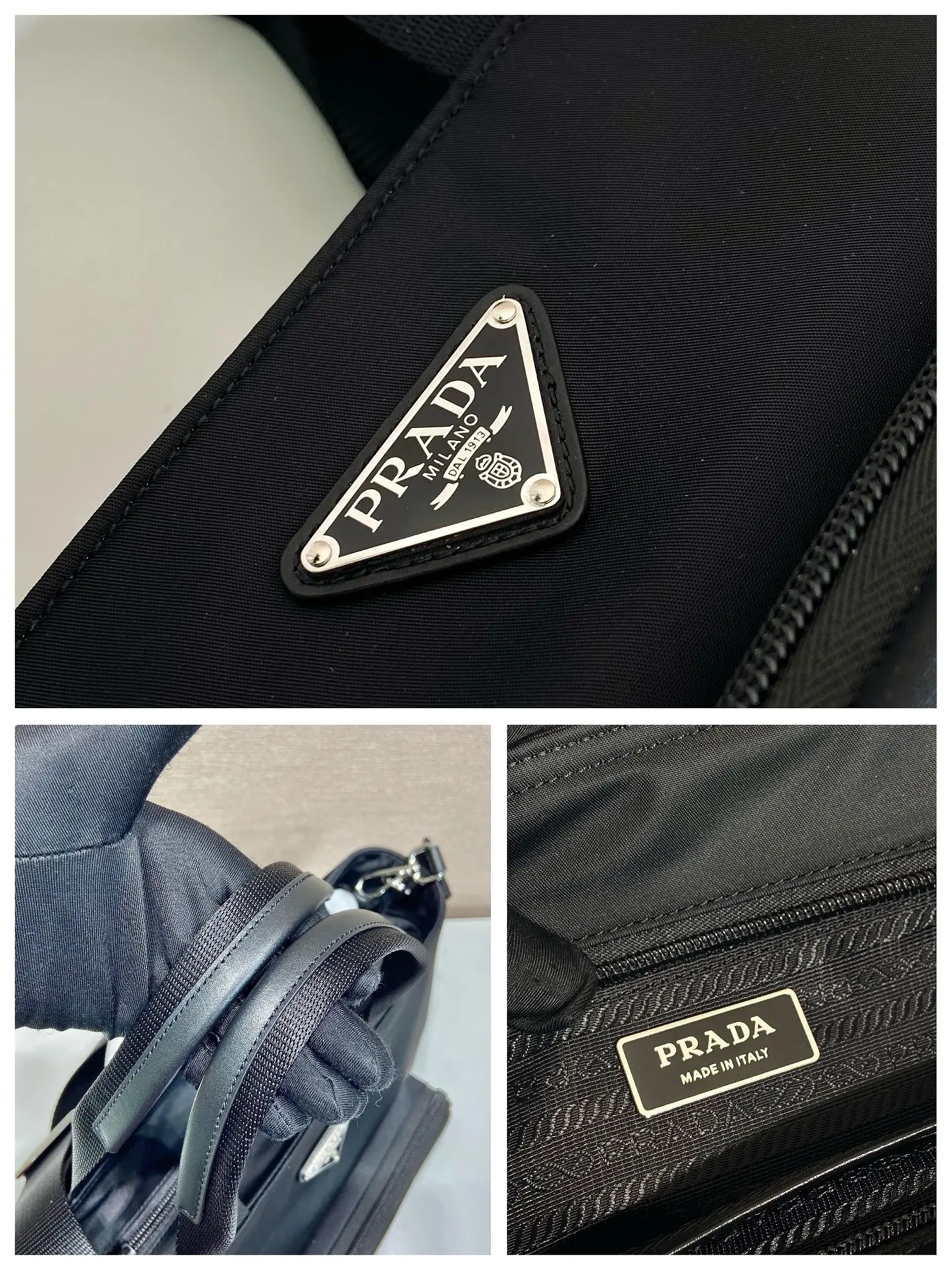 P900 Prada 1BG354 tote bag Esta sacola é feita de tecido de nylon importado design montado na boca do corpo grande frontal com uma alça de ombro longa destacável e ajustável alça de ombro favorita na bolsa pequena é muito perfeita 😍 camada de compartimento mais leve e prática como o bebê se apressar para obtê-lo L34xH24xB13cm- alta réplica sacos