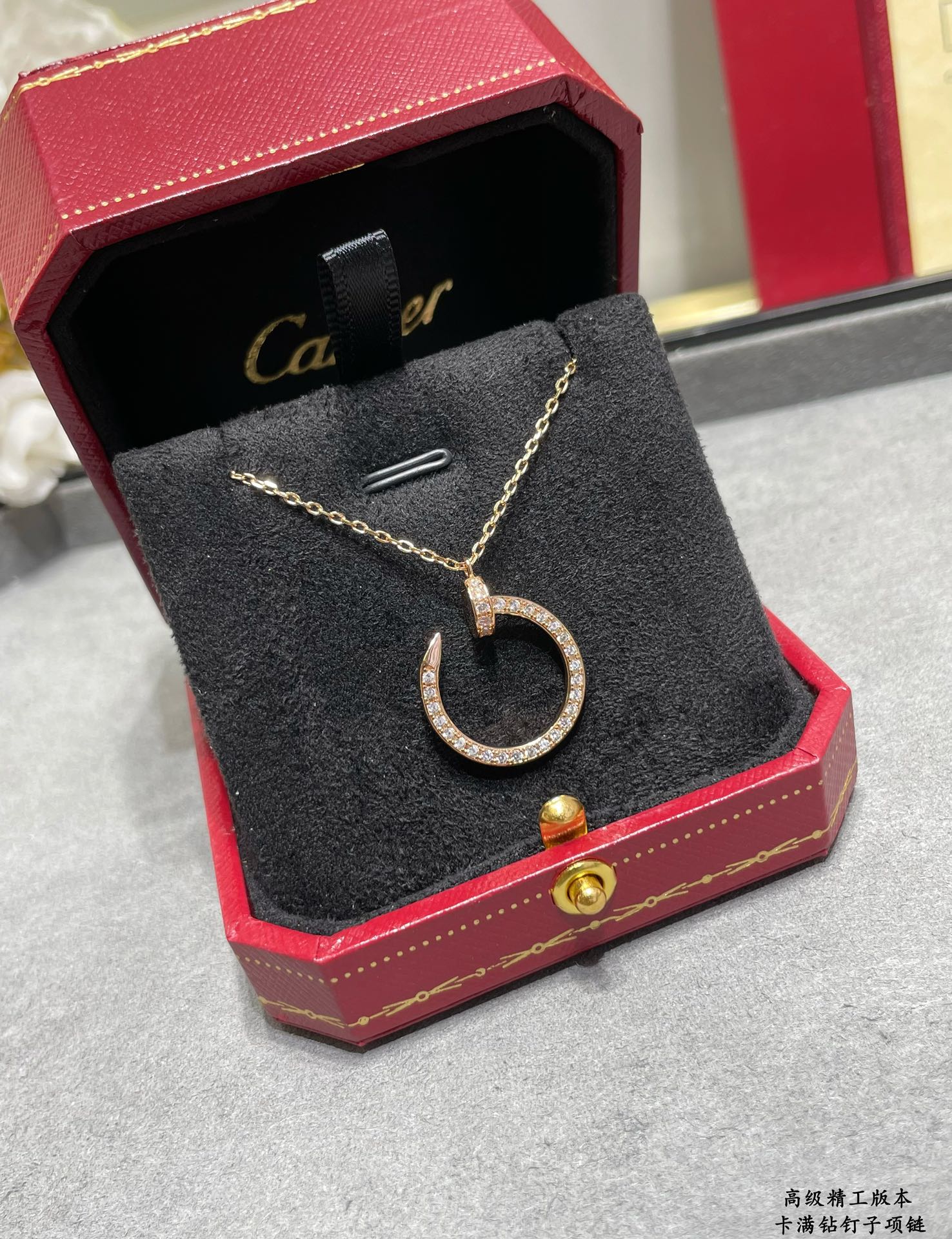 Image [3]-p170  5️⃣😘😘💗🎁 💎Cartier Cartier full diamond studded necklace Classic Three colors complete - high quality replica bags