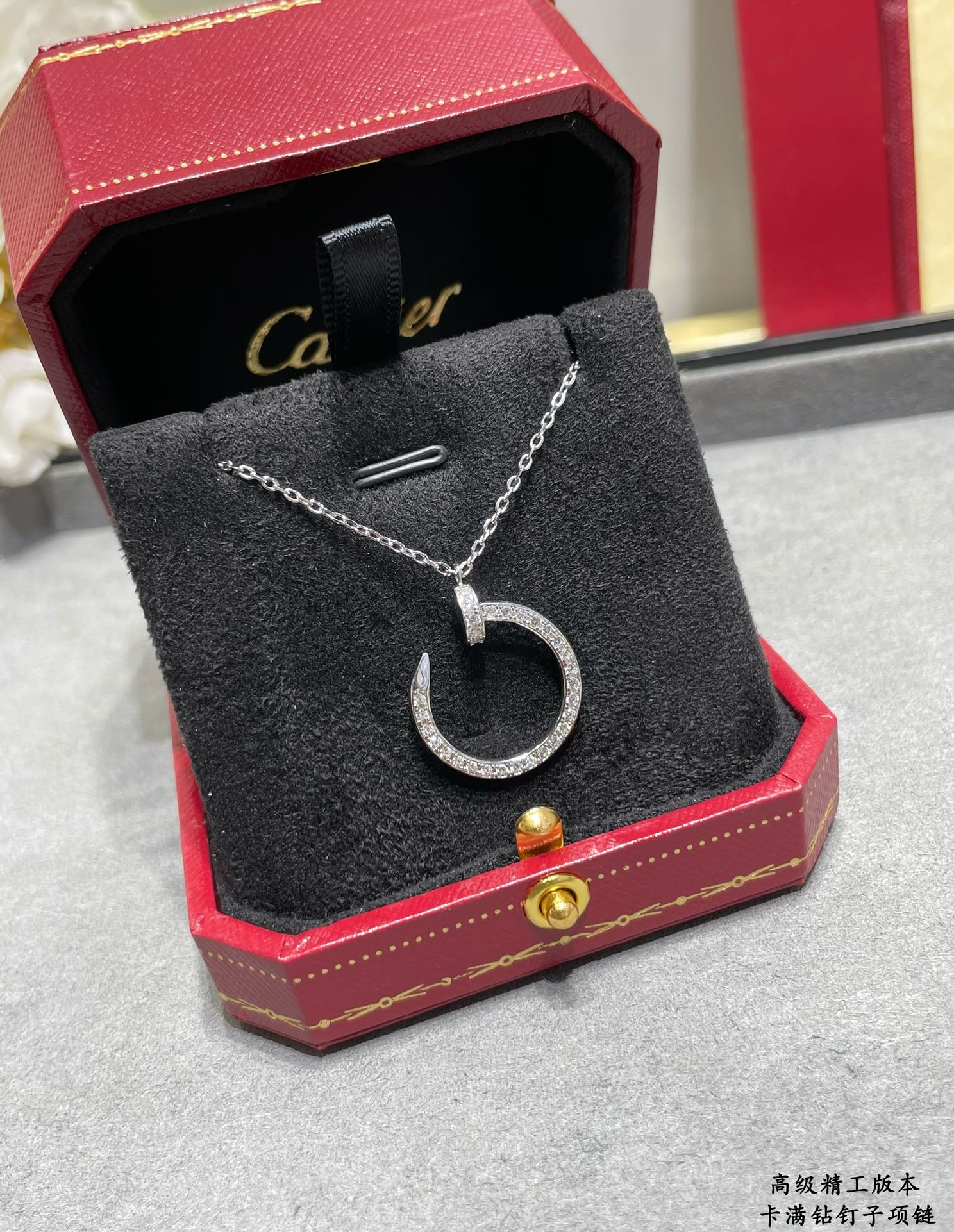 Image [4]-p170  5️⃣😘😘💗🎁 💎Cartier Cartier full diamond studded necklace Classic Three colors complete - high quality replica bags