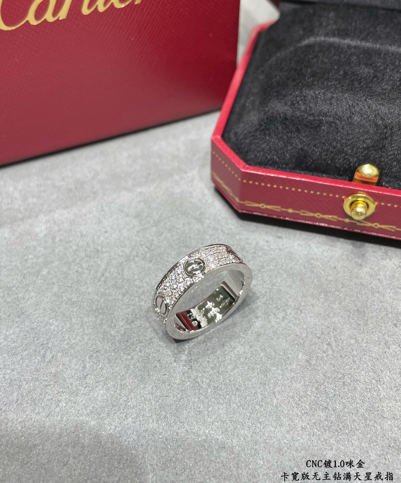 Imagem [5]-p290V banhado a ouro com imitação de ouro Yardage 678 Cartier largo sem diamante principal CNC anel estrela completa 💍 cada pedra no anel é mão definida índice de refração refrativa visível a olho nu 👍 Fazer bens é muito demorado Veneno Recomendado - réplicas de bolsas de alta qualidade