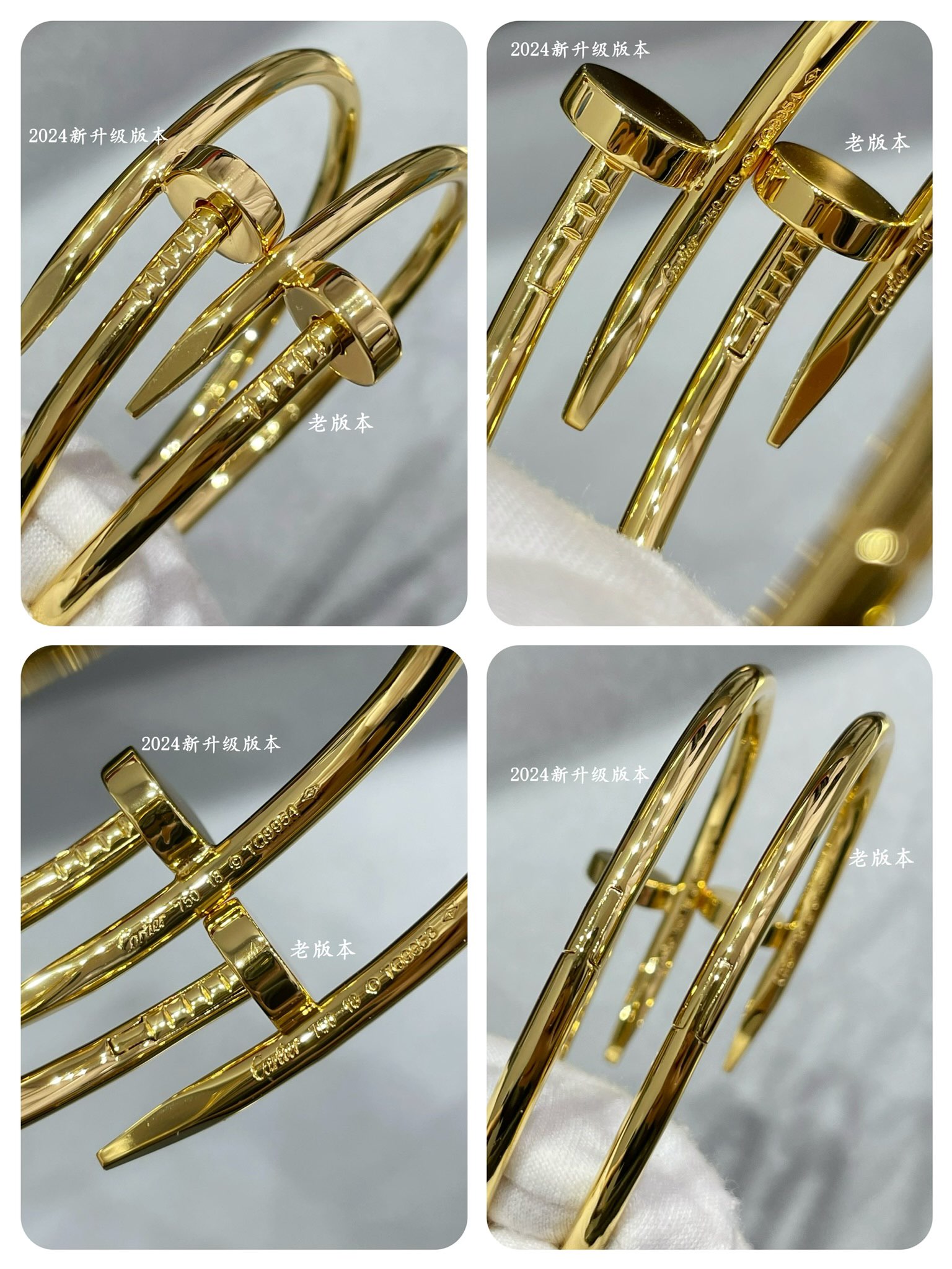 V gold plated imitation gold 16-17 yards p33018-19 yards 185DB original lettering Cartier Rough Glossy Spike Bracelet 😘😘💗🎁 💎Cartier Cartier Juste un Clou Spike Bracelet Classics Three colors complete Couples Gift (Let's Spike Together)