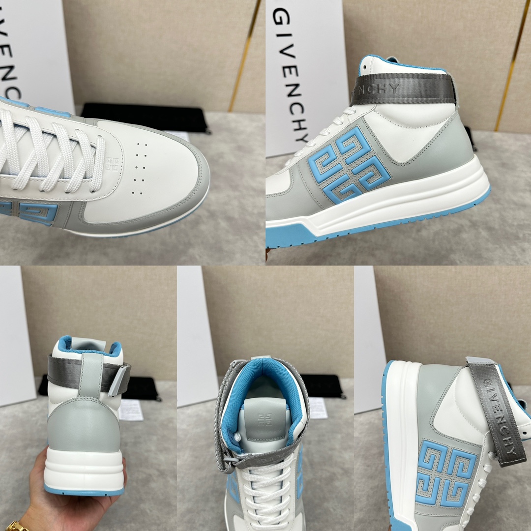 Givenchy Importé Cuir de vachette lisse Fermeture à lacets avec bloc de couleurs Boucle de cheville Garniture en sangle amovible avec logo Givenchy Logo 4G embossé sur le côté avec surpiqûres Languette avec logo Givenchy et logo 4G Semelle extérieure injectée bicolore originale avec logo Givenchy et logo 4G. LOGO DETAILS Givenchy LOGO INSOLE UPPER WITH INJECTED SOLE All cowhide leather in seven colours🉑Standard Counter Sizes:39-44# (38.45🉑️ made to order) P¥960