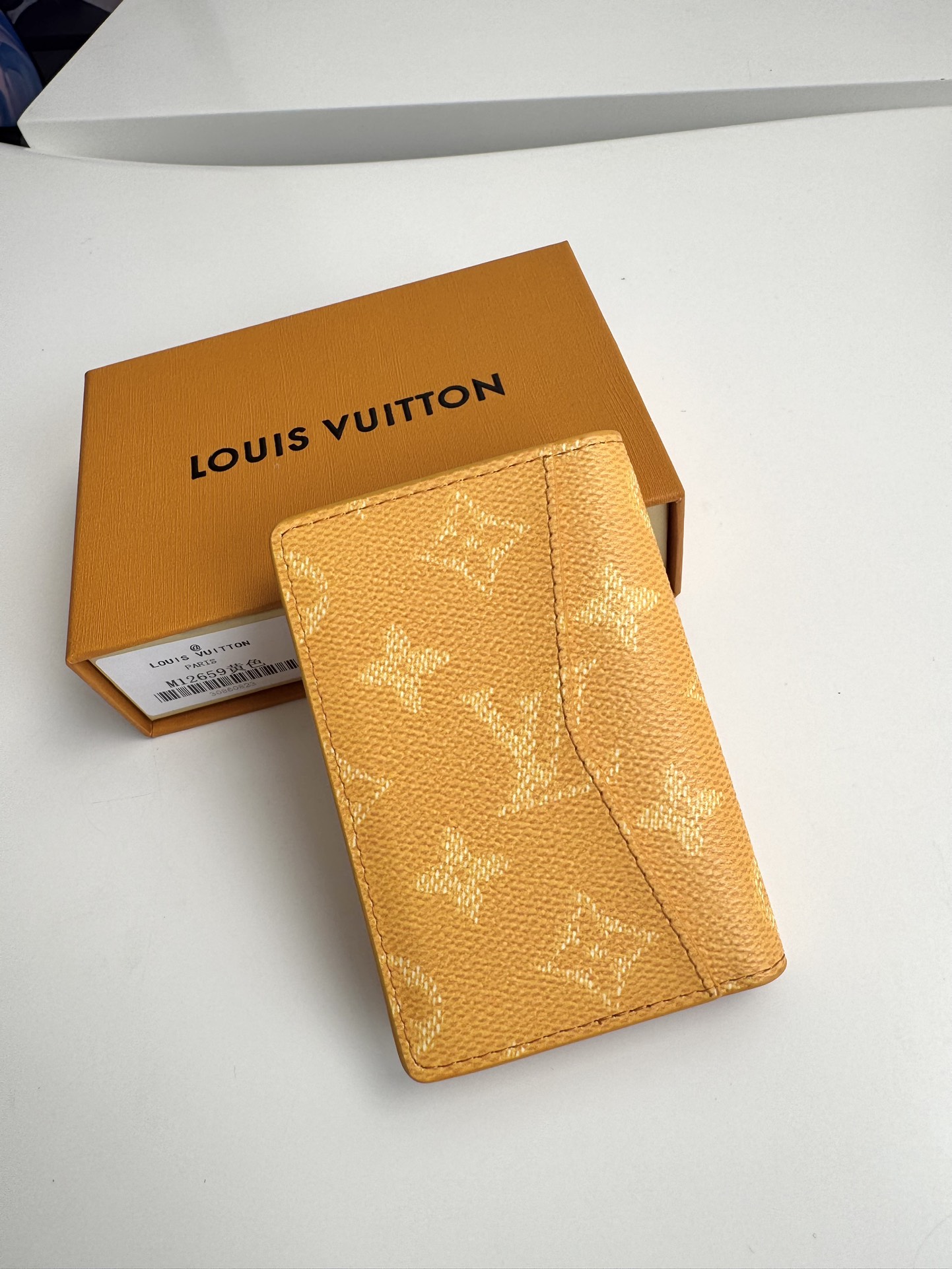 Image[2]-P280 M12659Yellow This pocket wallet is made of Monclerogram Heritage coated canvas with classic elements such as the Damier check pattern and the Marque L.Vuitton Déposée logo to show Pharrell Williams' love for the Monclerogram pattern. Modern InterpretationSize: 11 x 7.5 x 1cm-High replica bags