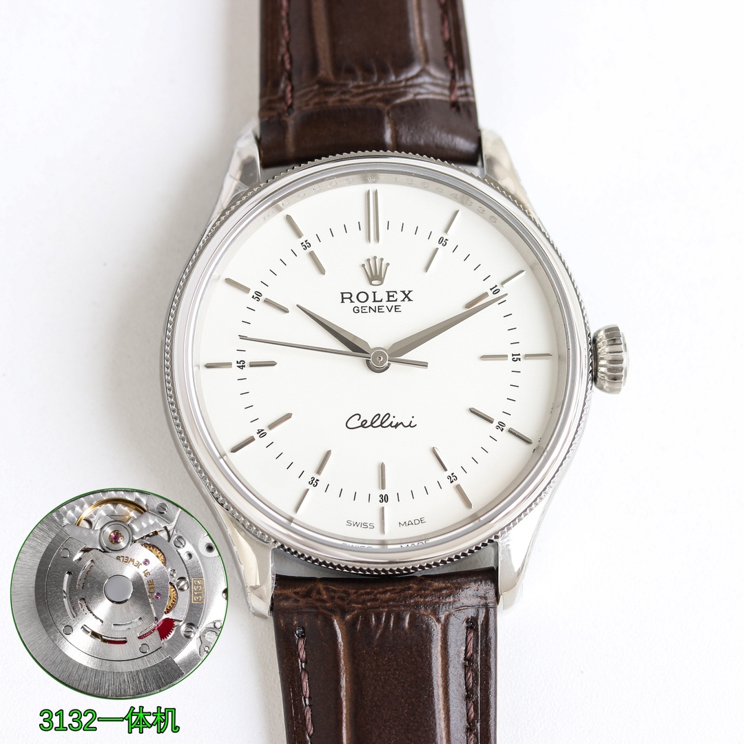 P2100 MKS V2 versão atualizada do molde aberto original Rolex ROLEX Cellini Series 🎮 OT2 Classic Formal Watch Cellini Series: Time 50505 Tamanho: 39 * 12mm Movimento: ROLEX 3132 movimento automático de uma peça é preciso e estável grande três mãos, uma engrenagem sem calendário Caso: Importado 316L aço inoxidável chapeamento superior Cellini icônico rodada Moldura de padrão de poço triangular arqueado 🎮 Mãos: espelho de processo de flor P da Suíça espelho resistente a arranhões cristal de safira ar revestimento incolor de camada dupla cinta de couro de bezerro italiano textura macia usando confortável padrão de poço triangular duplo luneta espelho de safira cinta de couro de vaca fivela de pino resistente à água a 50 metros! Fivela Original um a um molde aberto Fivela de pino Fácil de usar MKS artesanal Merece-o! Sanjie requintado recomendado relógios mecânicos masculinos SJ para você criar uma imagem física cuidadosamente ultra-real tiro - fábrica de alta imitação