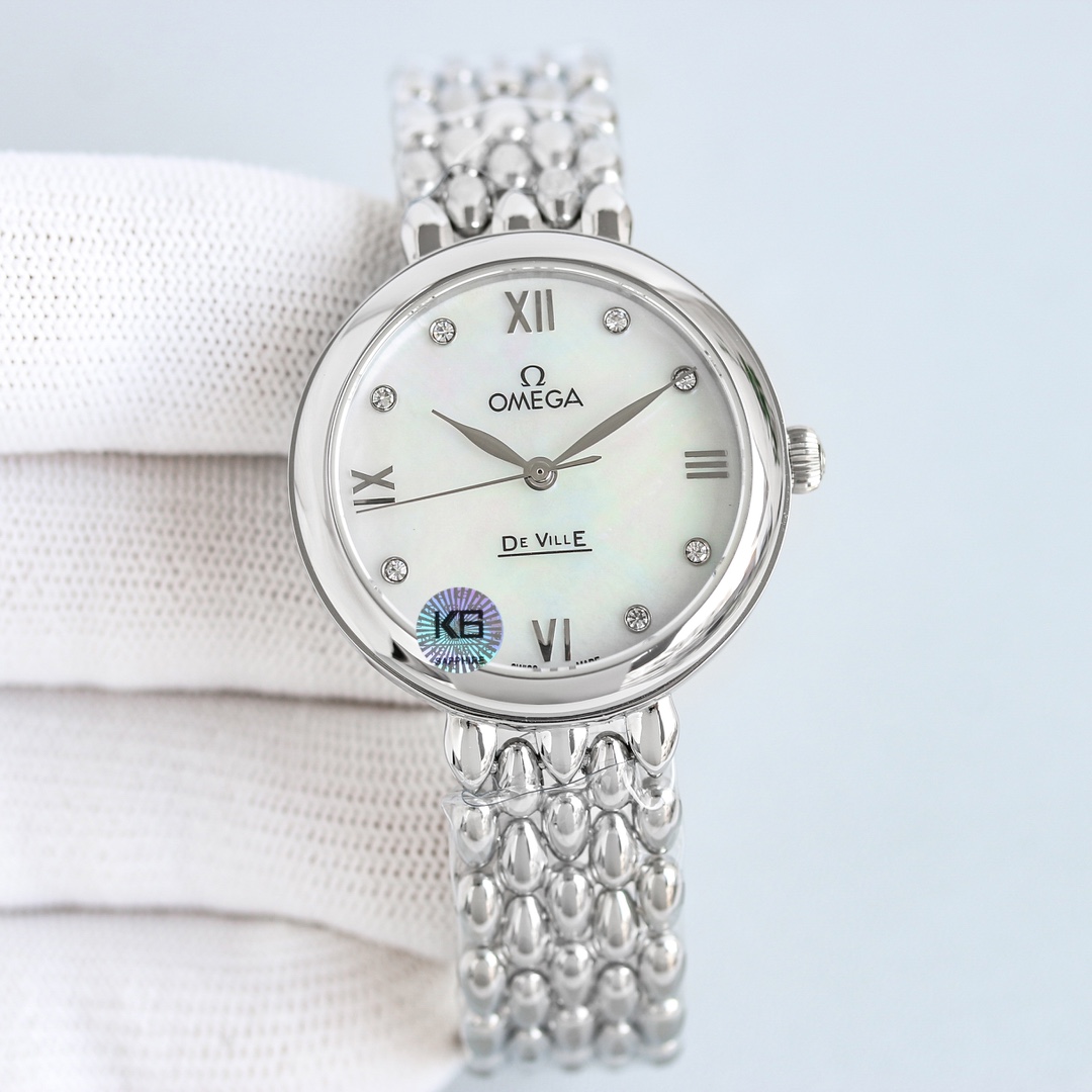 p2600 RELOJ OMEGA OSCE ELEGANTE DE PLATA CON DIAMANTE PARA MUJER CON MECANISMO DE IMPORTACIÓN 8521/8520 32,7mm Superficie de concha de perla natural Cristal de zafiro 30m Resistente al agua Inigualable ¡Le encantará!