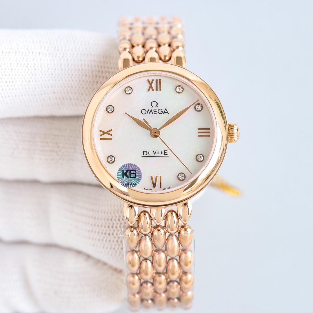 p2600 RELOJ OMEGA OSCE ELEGANTE PARA MUJER CON MECANISMO DE IMPORTACIÓN 8521/8520 32,7mm Superficie de concha de perla natural Cristal de zafiro 30m Resistente al agua Inigualable ¡Le encantará!