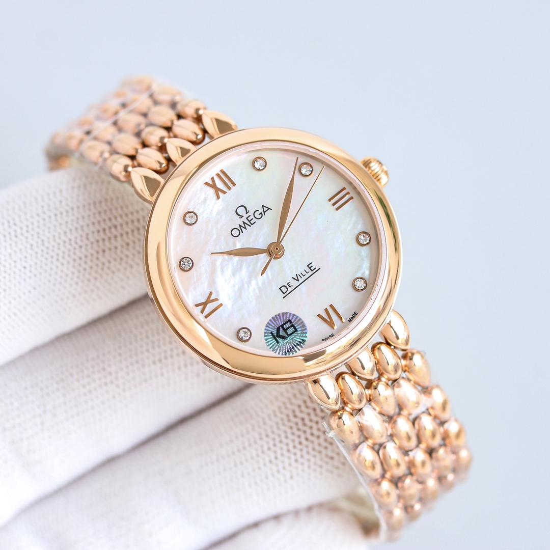 p2600 OMEGA OSCE ELEGANT WATCH OF WOMEN'S MECHANISM 8521/8520 32.7mm Natural Pearl Shell Surface Sapphire Glass 30m Water Resistant Unparalleled Vous allez l'adorer !