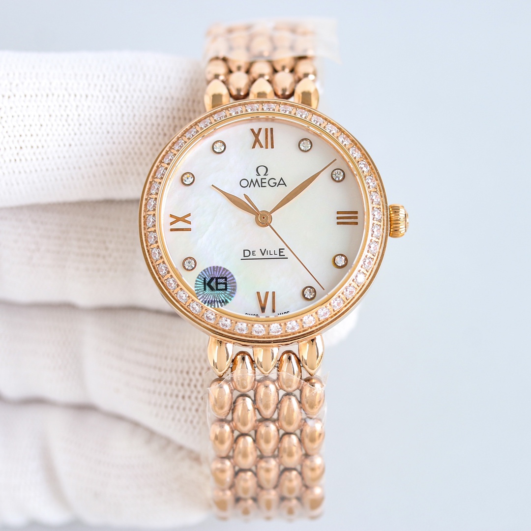 p2600 OMEGA OSCE ELEGANT WATCH OF WOMEN'S MECHANISM 8521/8520 32.7mm Natural Pearl Shell Surface Sapphire Glass 30m Water Resistant Unparalleled Vous allez l'adorer !