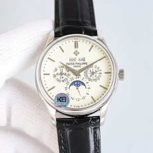 Los Patek Philippe Grande Complication 5327 y 5140 son los modelos más clásicos de la serie Calendario Perpetuo con un diámetro de 39 mm, lo que los hace adecuados para una amplia gama de profesiones. La disposición de las esferas es generosa y elegante, con una disposición uniforme y una amplia gama de funciones, pero no es excesivamente complicada. El motivo sol con los números Breguet tridimensionales en oro y las agujas en forma de hoja de sauce hacen que las esferas sean aún más llamativas, y los 12 calendarios dobles para el año y el mes se muestran a las 3 horas. La indicación de las fases lunares reales de 24 horas a las 6 y la indicación del día de la semana a las 9. La disposición general de la esfera es amplia, no compacta y muy elegante. Los modelos 5327 y 5140 están equipados con el movimiento automático Cal.324 Q con fondo que proporciona una reserva de marcha de 48 horas y una hermeticidad hasta una profundidad de 30 metros para satisfacer las necesidades de la vida diaria, el 5140 pertenece al reloj formal varias esferas para elegir con negro, blanco y gris formal bueno para el día a día con casual también puede ser una obra de arte clásica una colección perfecta del lenguaje exclusivo de Patek Philippe: nadie puede poseer un Patek Philippe sólo lo guardamos para la próxima generación pero pregunte a los amantes de los relojes que no quieren poseer un Patek Philippe este puede ser el punto de partida de los corazones de muchos amantes de los relojes o incluso el final de la ¡Si hay una oportunidad de aparecer delante de usted entonces atesórela! Si se le presenta una oportunidad, ¡apreciela! -réplica de bolsos de alta calidad