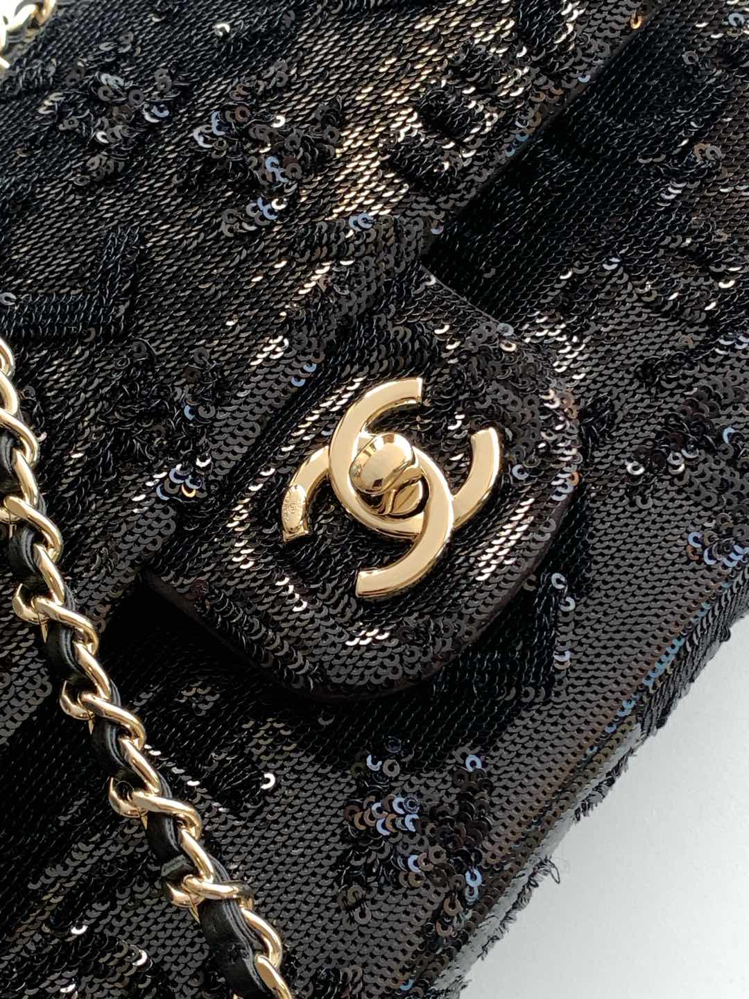 Image [5]-Chanel 24 black three-dimensional letters sequins cf low-key shining luxury 🔝 Size 20cm-High-fashion bags