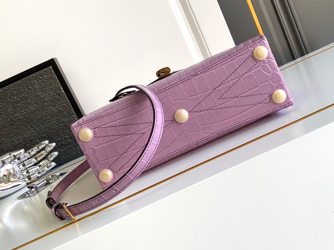 Picture [4]-P2500 LV Large M84714 light purple Size:27×18×9cm-High-fashion bags