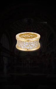 BVLGARI B.ZERO1 serie de anillo de cintura pequeña llena de diamantes anillo de tres colores Qi 6.7.8.9 yardas Qi 2317825242-Bolsos de alta costura