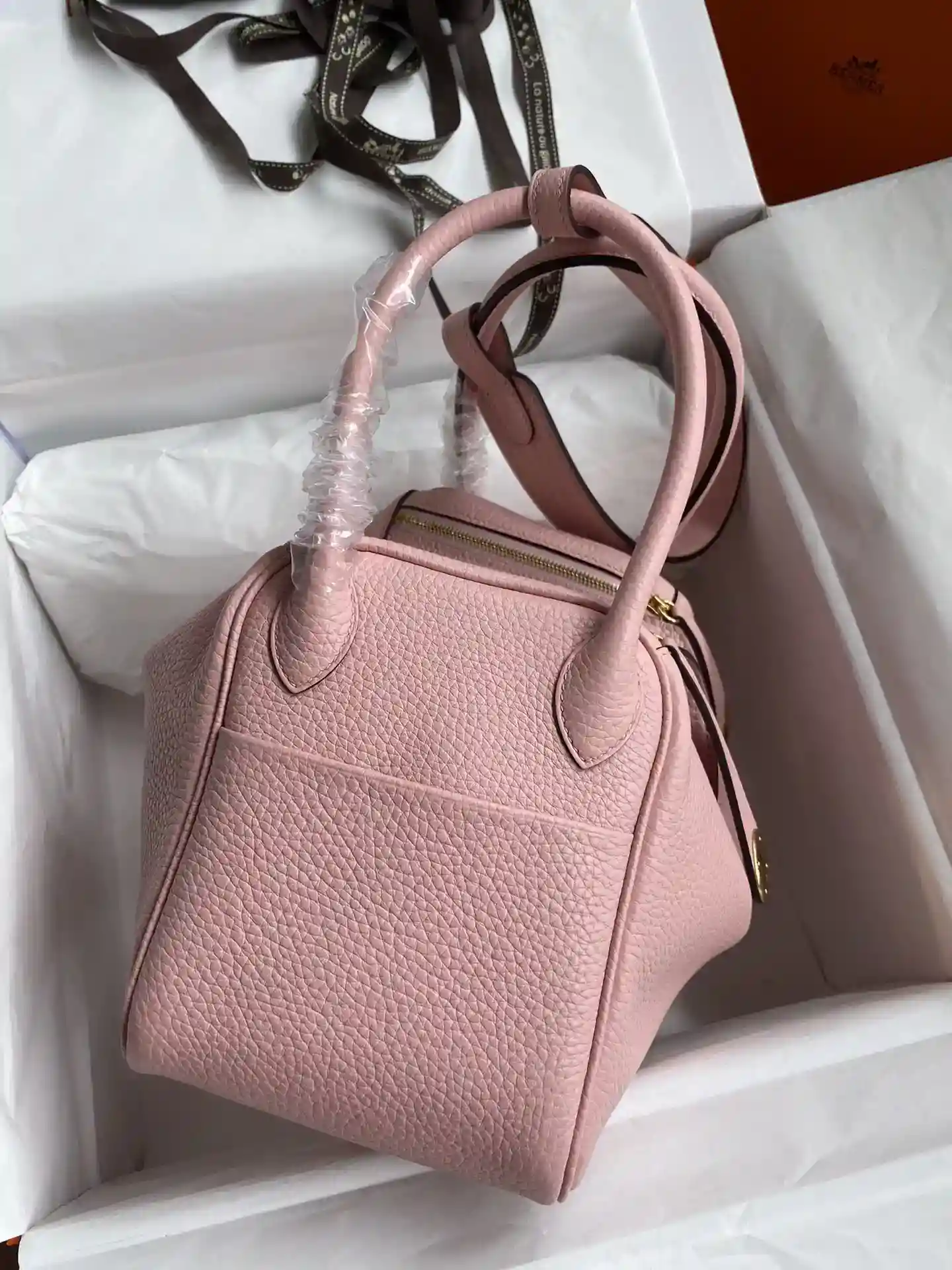 Imagem[2]-Hermes Lindy 26cm TC Couro 3Q Pó Ouro Fivela Cera Linha-Alta Bolsas falsas