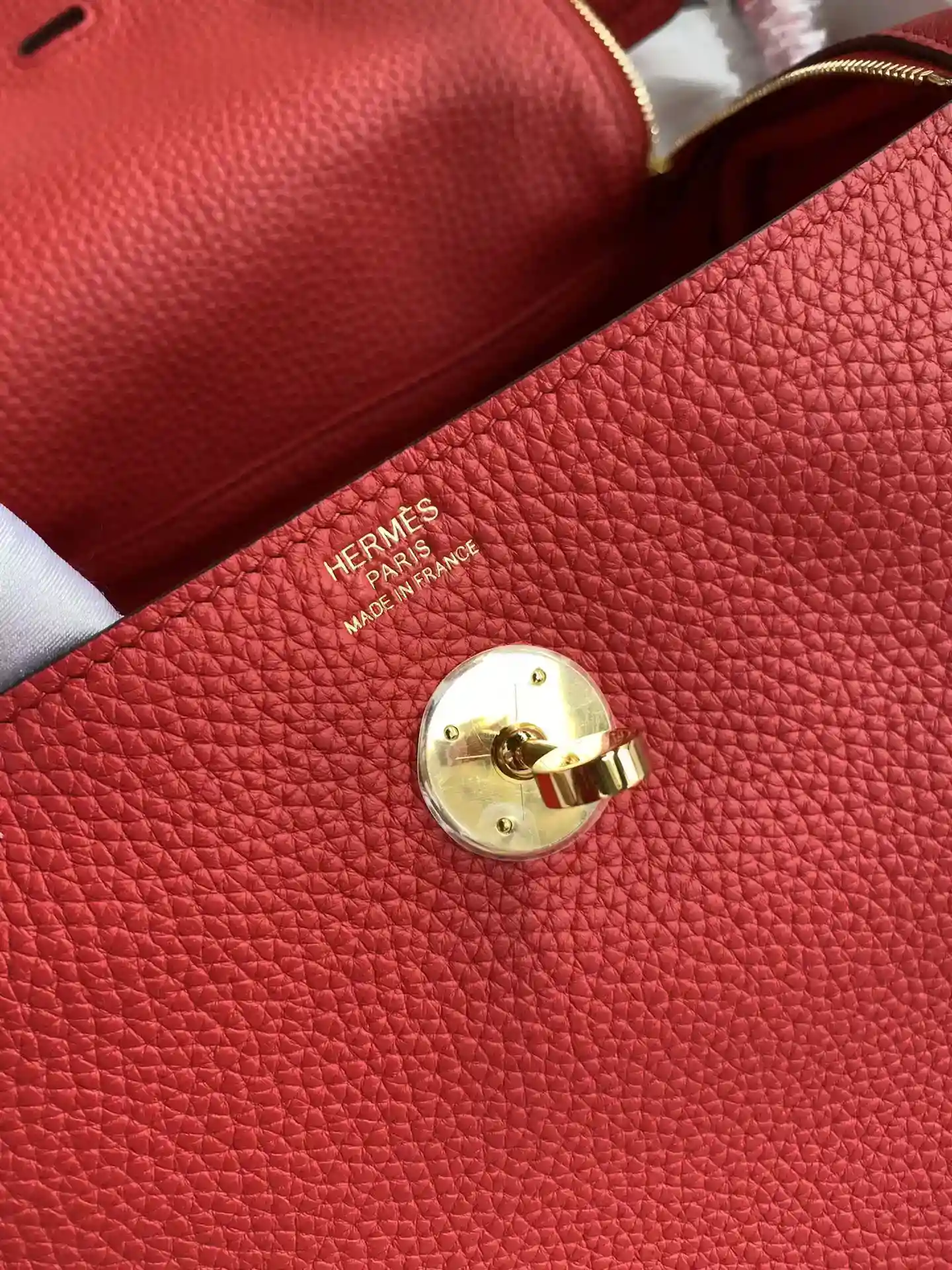 Picture[8]-Hermes Lindy 26cm TC leather Big red gold buckle wax line-High replica bags