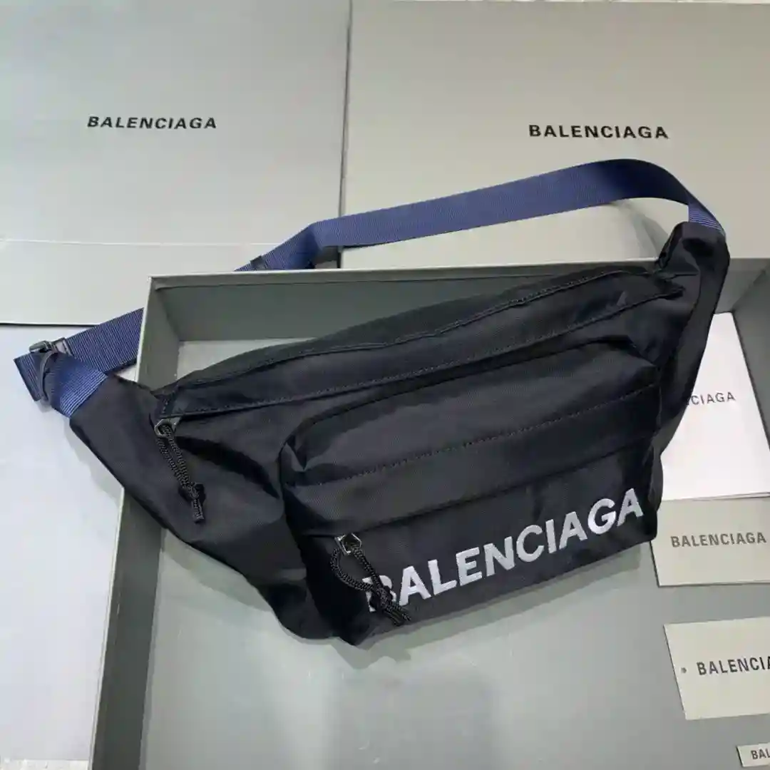 ¥260❤Parisian casa Balen Rueda Logo bordado cinturón bolsa Tamaño: 23-5-20 Buscar 180613-Bolsos de alta costura